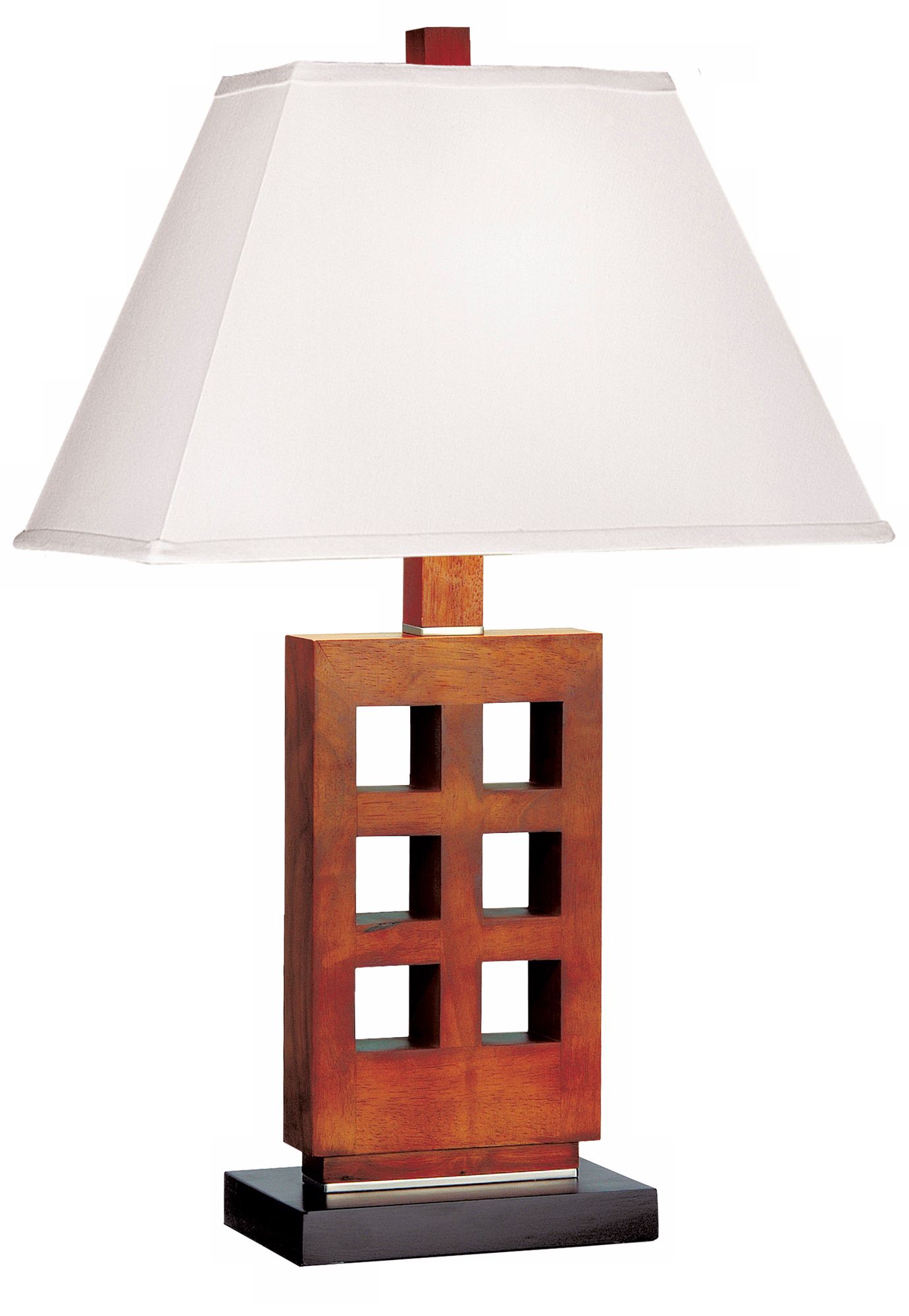 Walnut Window Pane Table Lamp