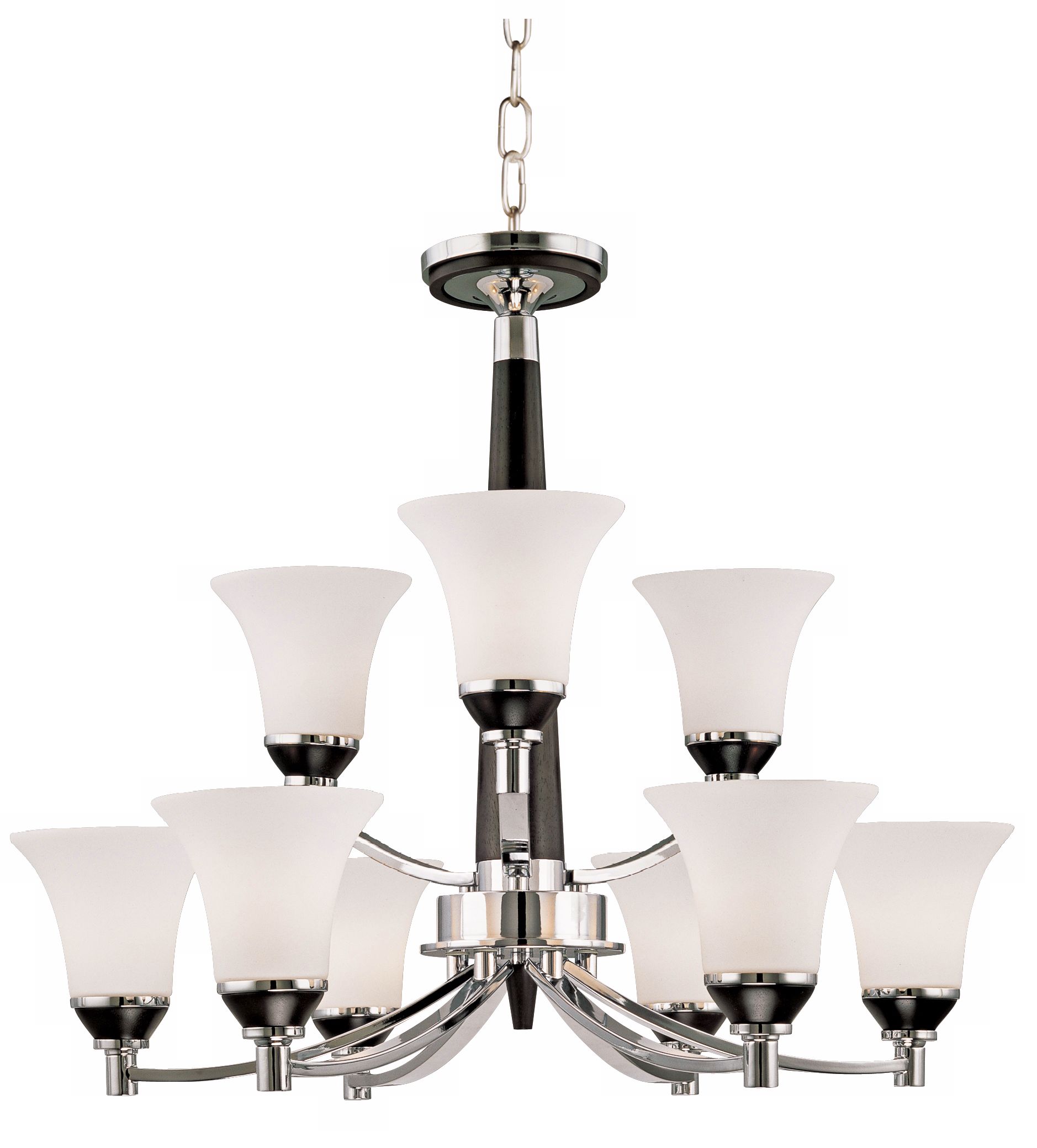 Possini Euro Design Black and Chrome Sleek Chandelier