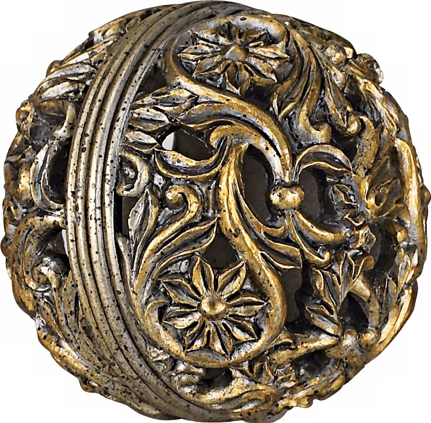 Decorative Gold Scroll Accent Ball