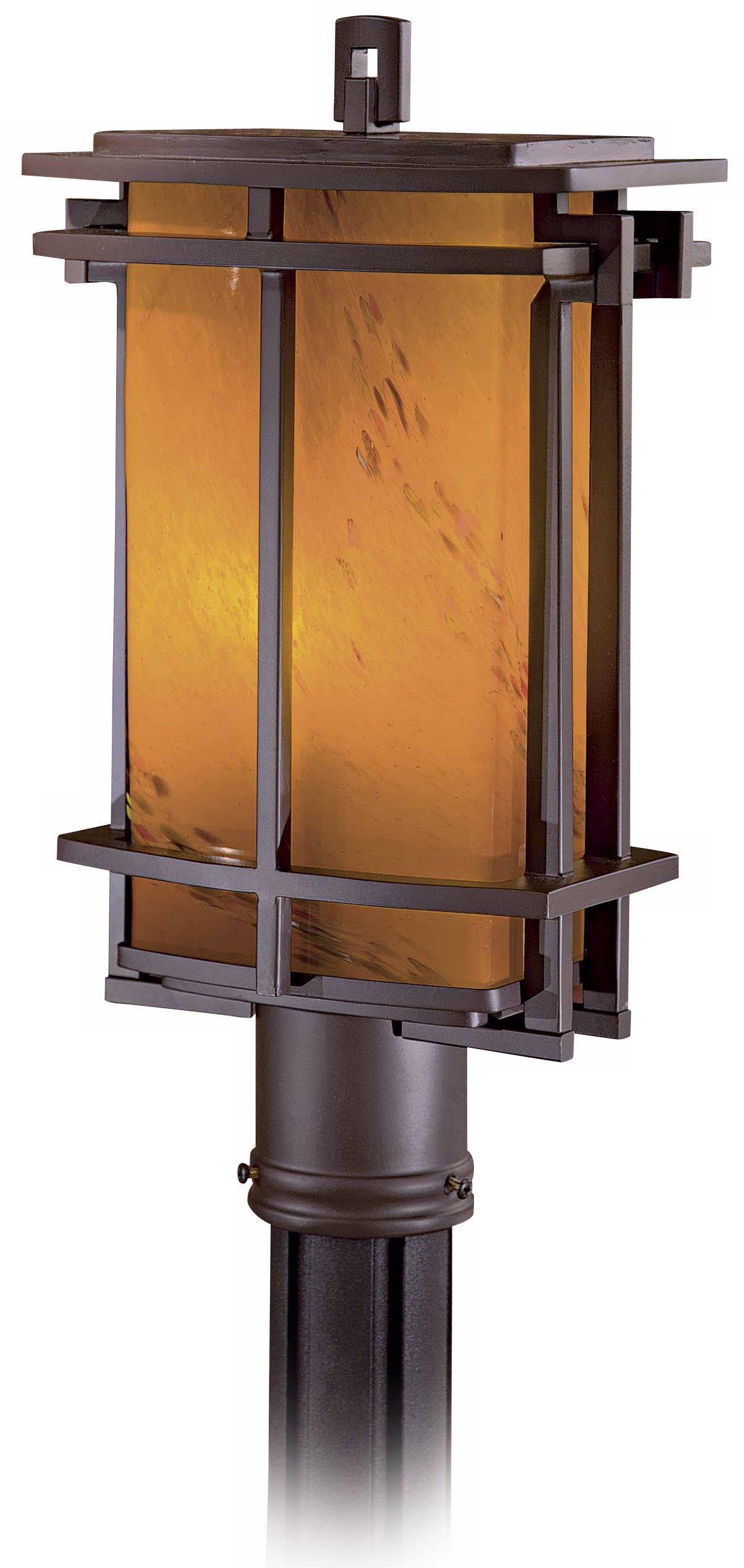Lugarno Square Bronze 17 1/4" High Post Light