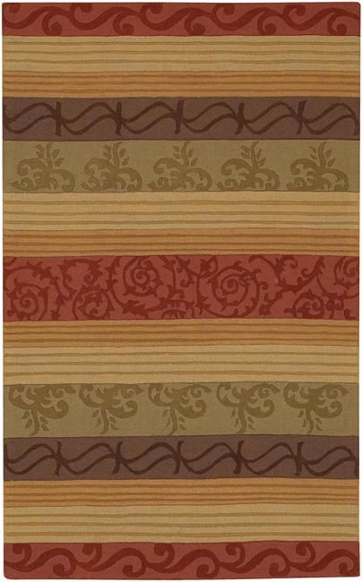 Scroll Stripes Multi Rug