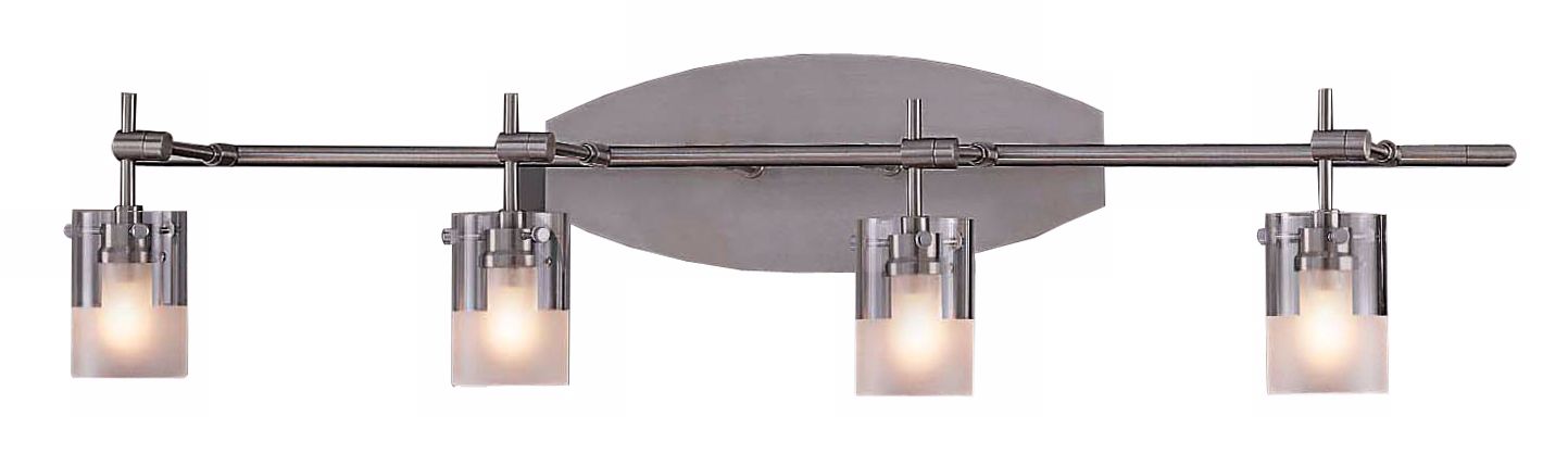 Brushed Nickel Adjustable Four Light Bathroom Fixture