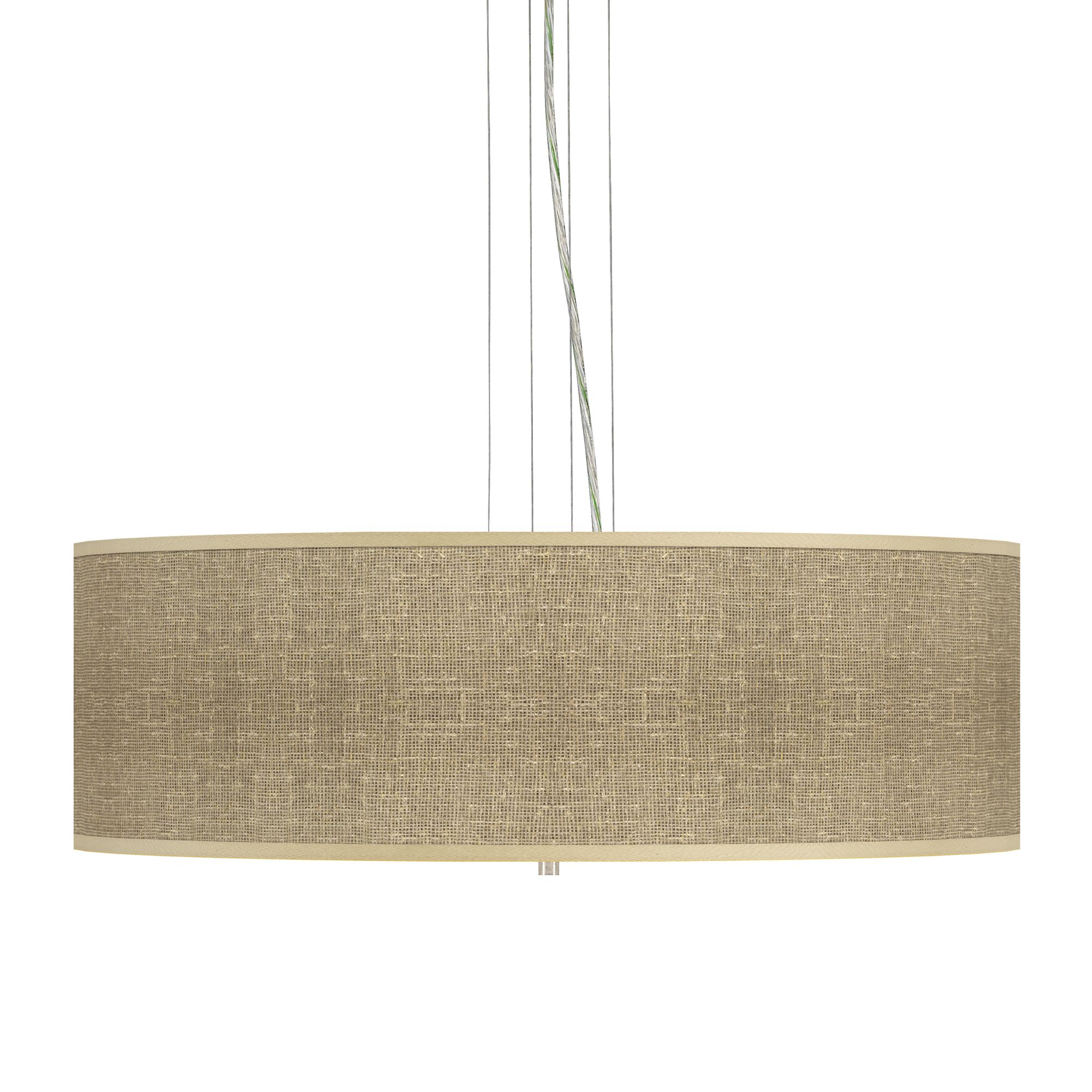 Burlap Print 24" Wide Four Light Pendant Chandelier