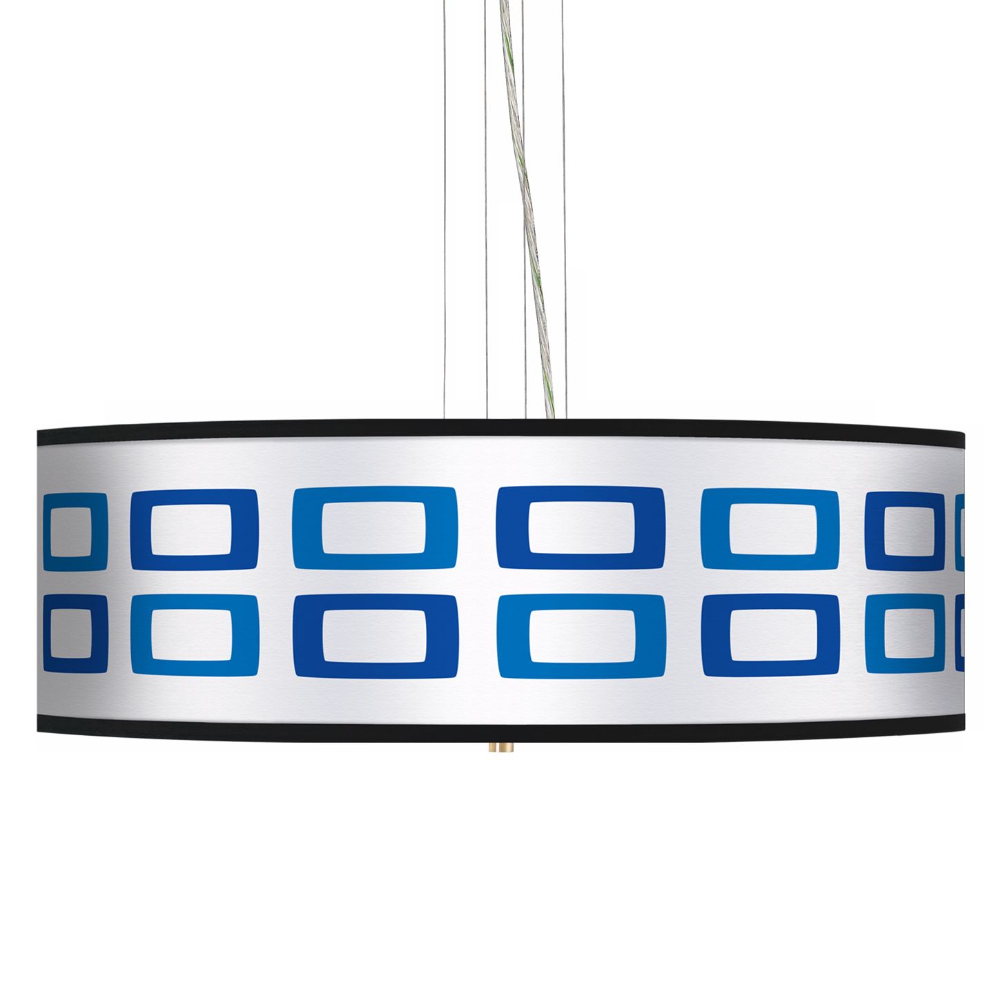 Blue Rectangles 24" Wide 4-Light Pendant Chandelier