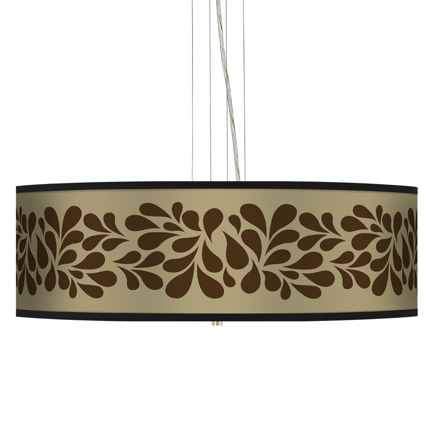 Brown Splash on Tan 24" Wide 4-Light Pendant Chandelier
