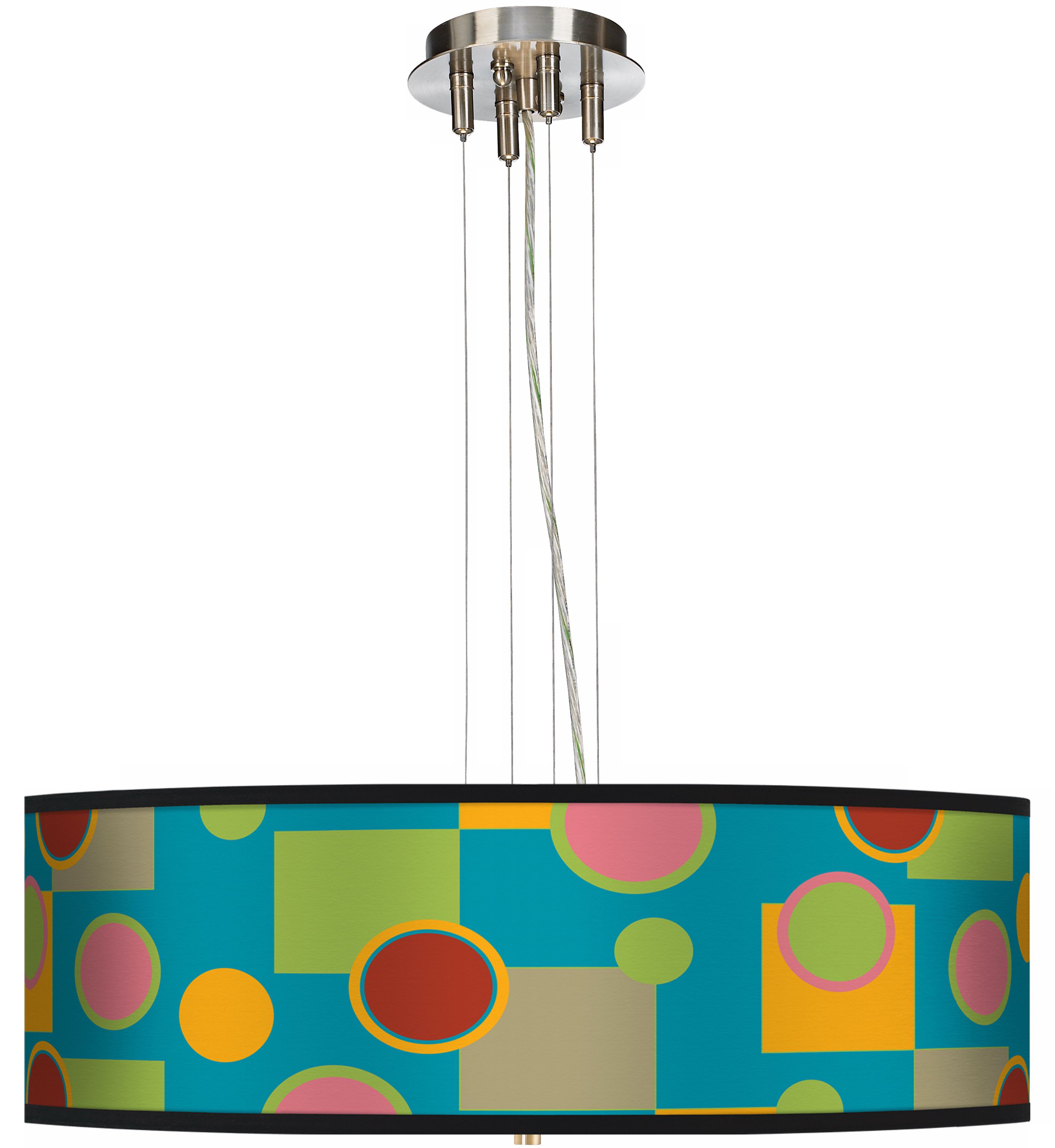 Vibrant Retro Medley 24" Wide 4-Light Pendant Chandelier