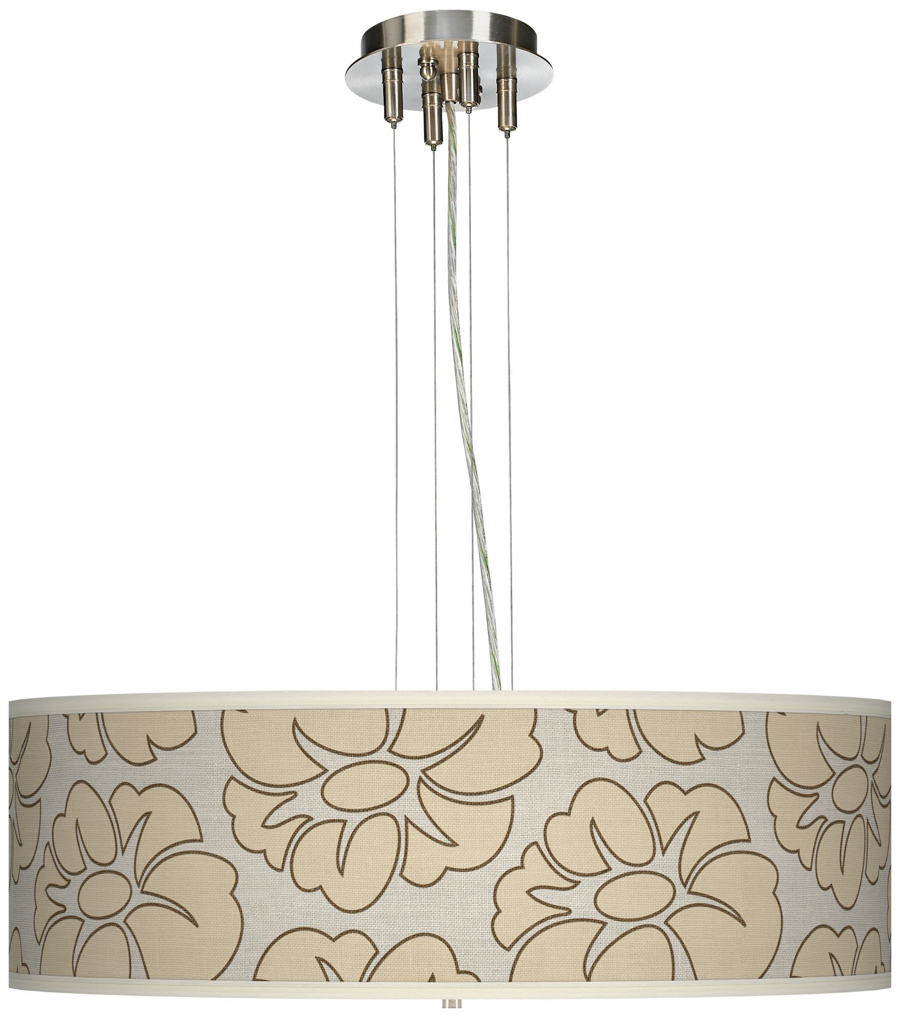 Floral Silhouette 24" Wide 4-Light Pendant Chandelier