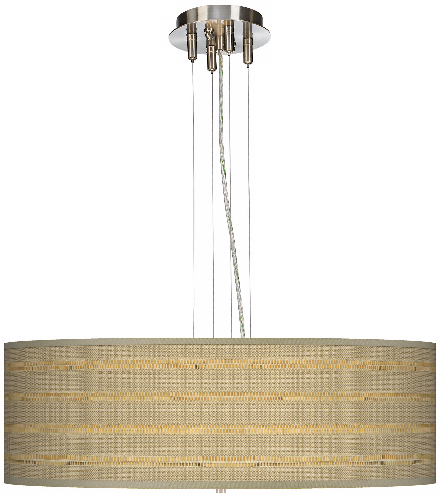 Woven Reed 24" Wide Four Light Pendant Chandelier