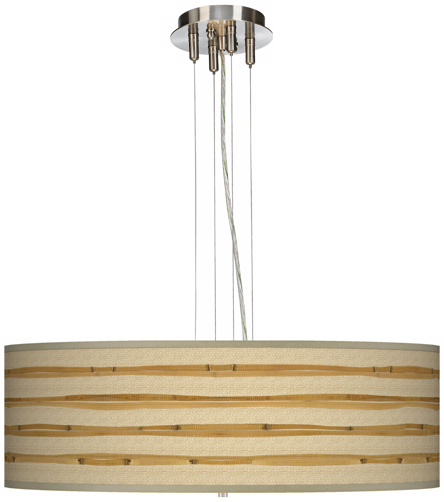Bamboo Wrap 24" Wide Four Light Pendant Chandelier
