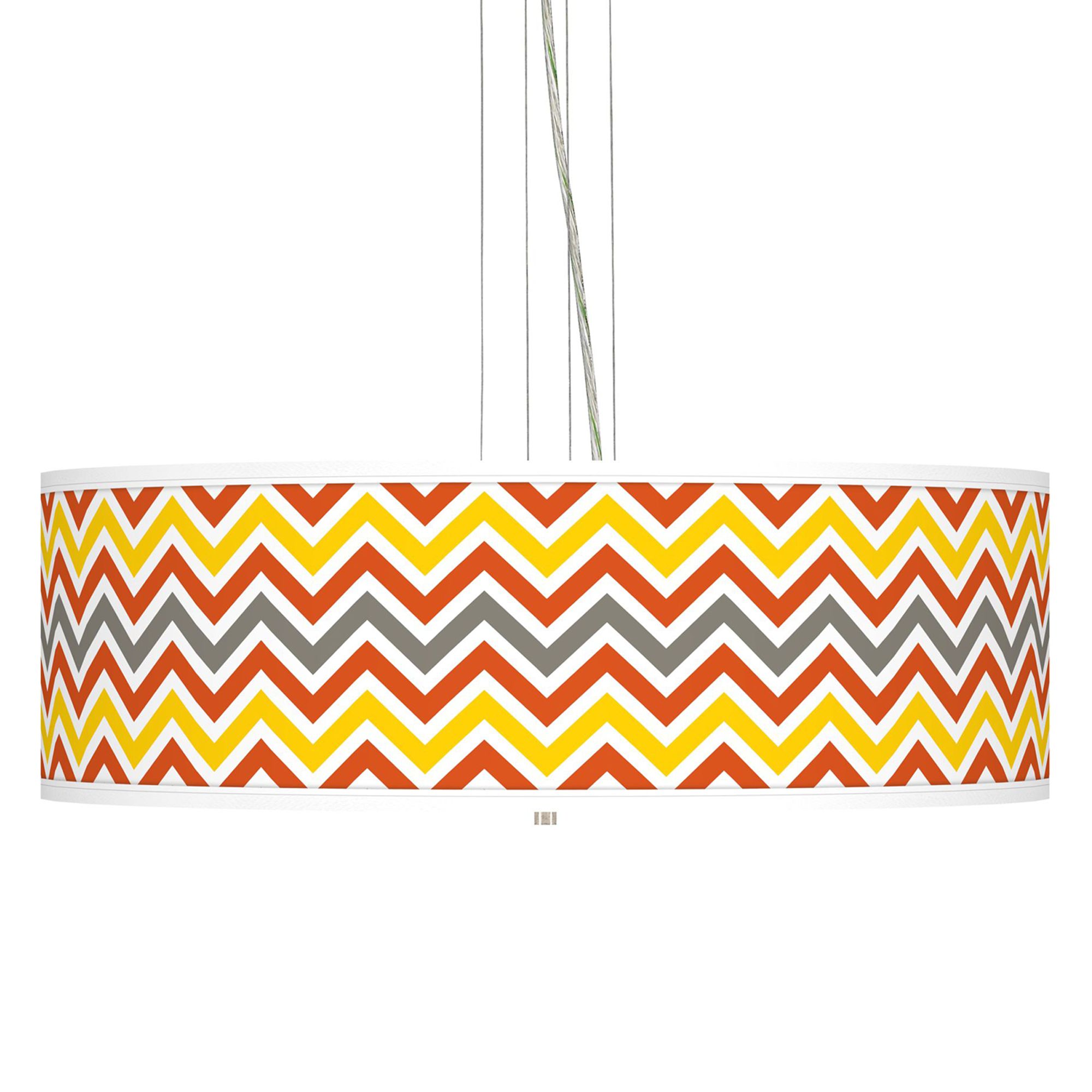 Flame Zig Zag  24" Wide Four Light Pendant Chandelier