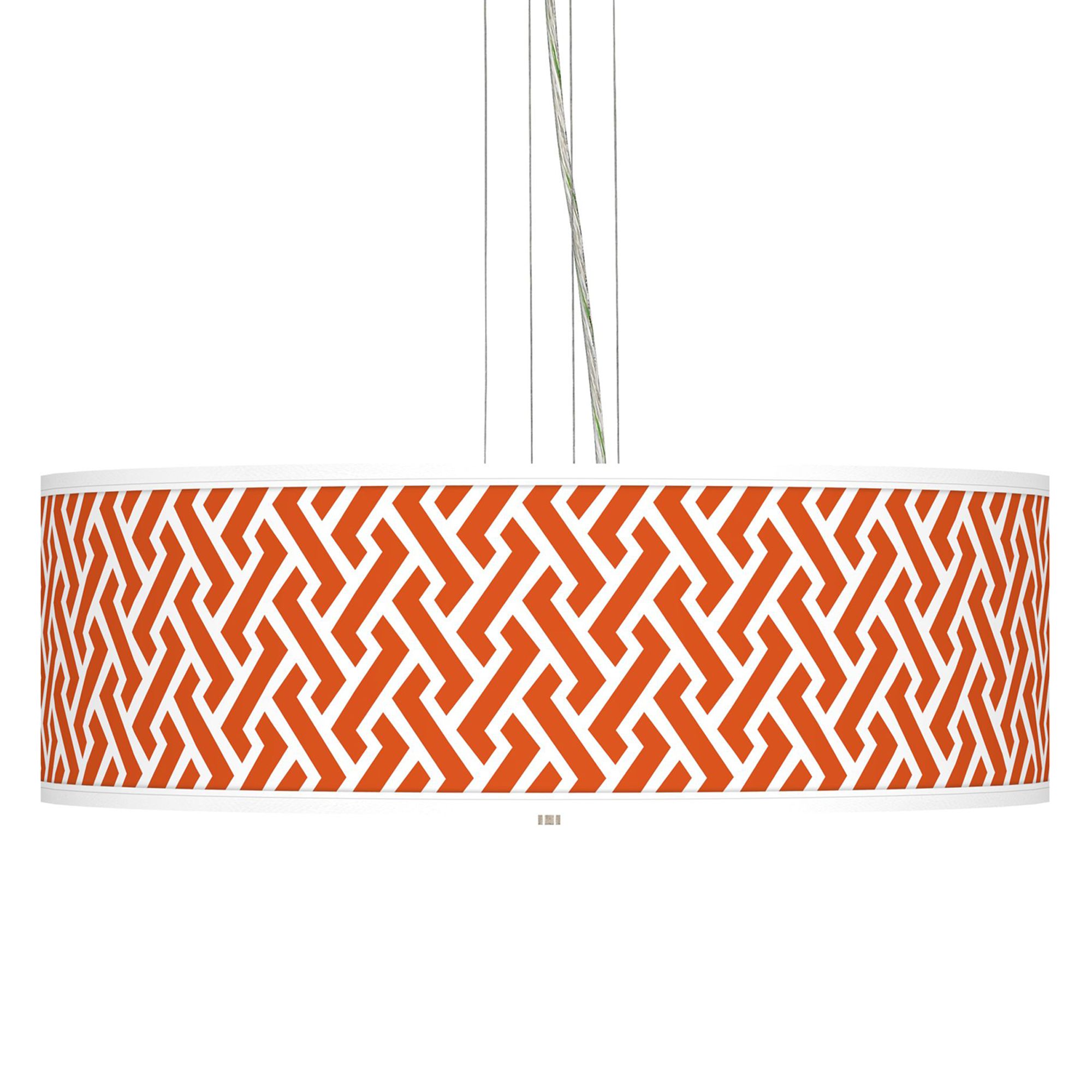 Red Brick Weave  24" Wide Four Light Pendant Chandelier