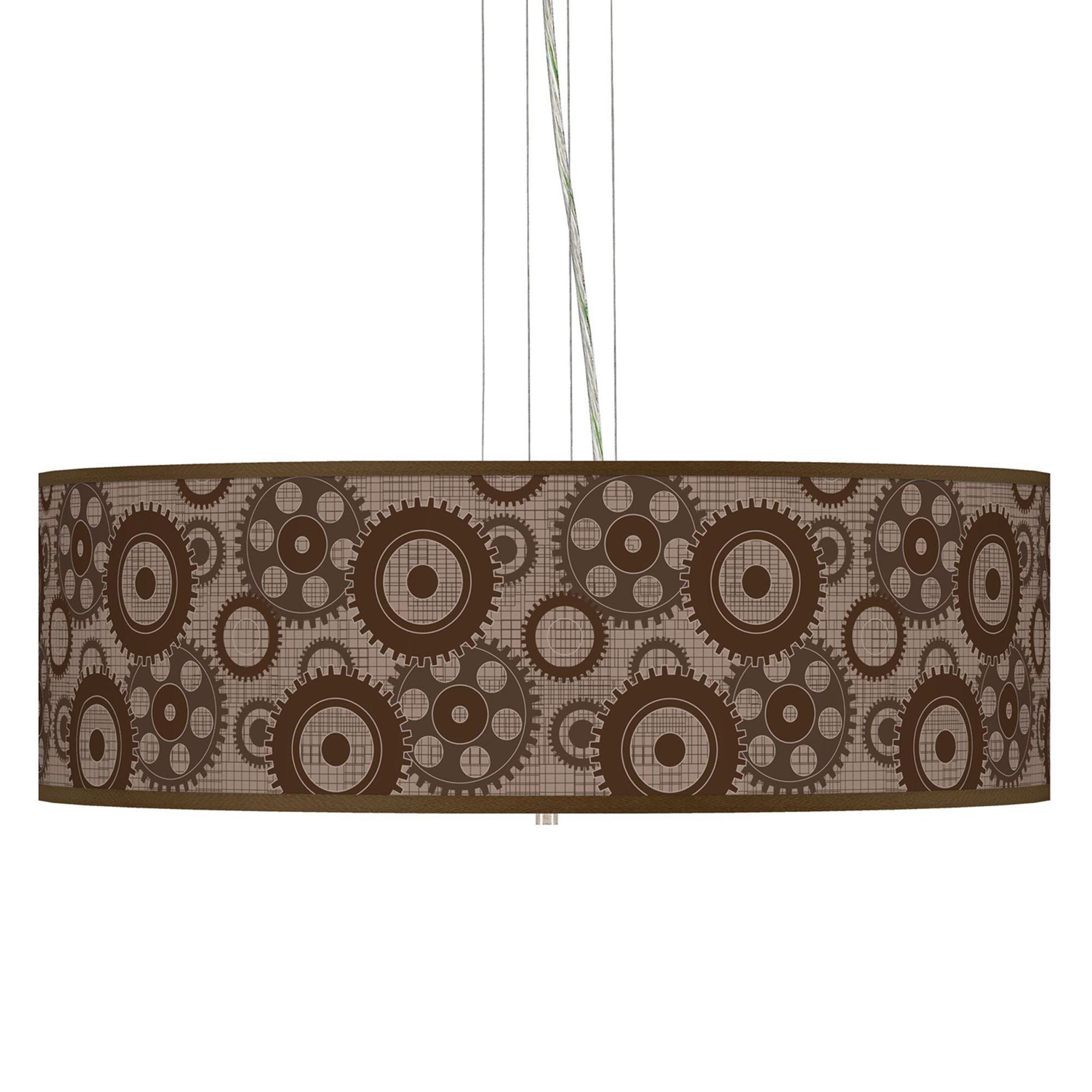 Industrial Gears Giclee 24" Wide 4-Light Pendant Chandelier