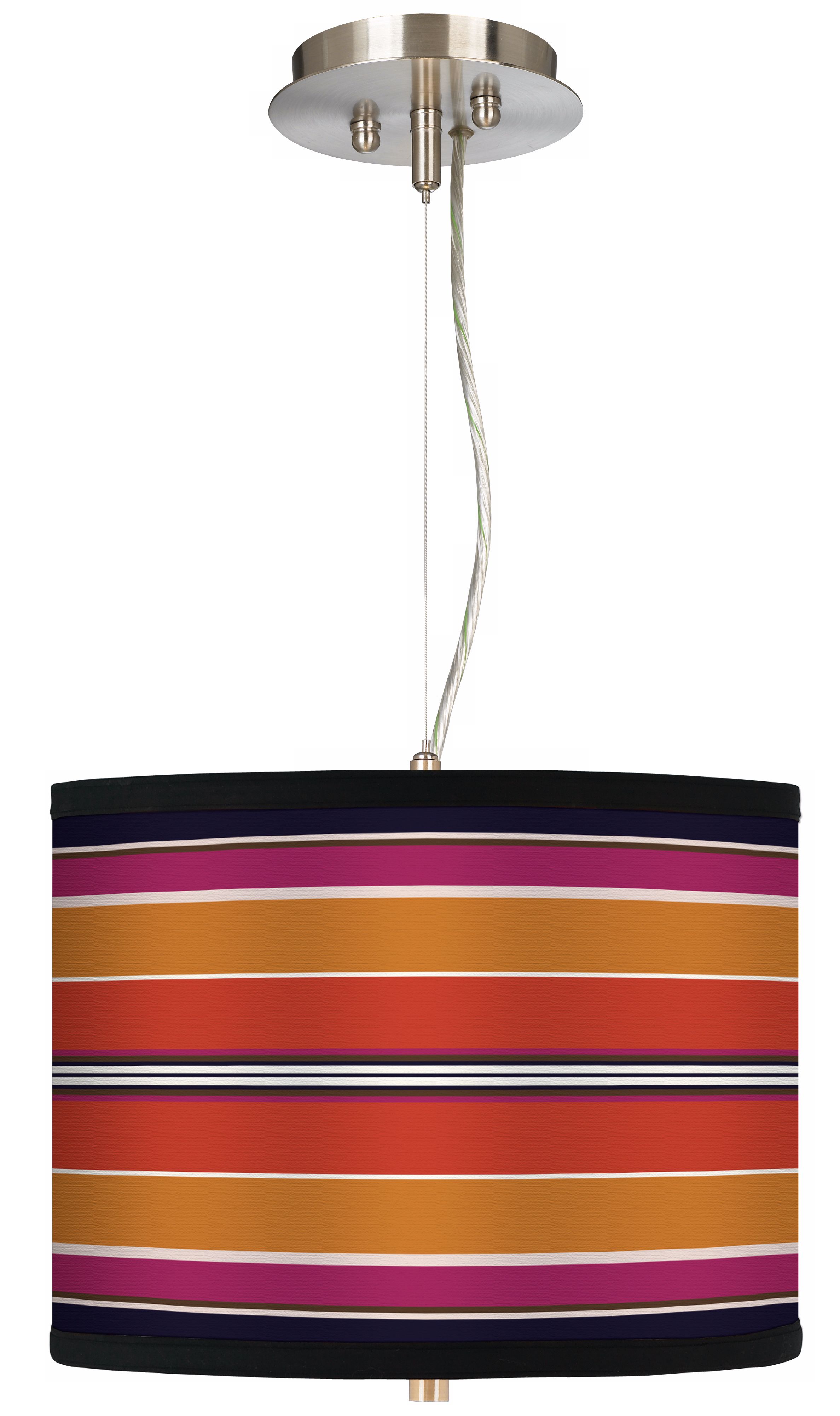 Orange/Pink Parallels 13 1/2" Wide Pendant Chandelier
