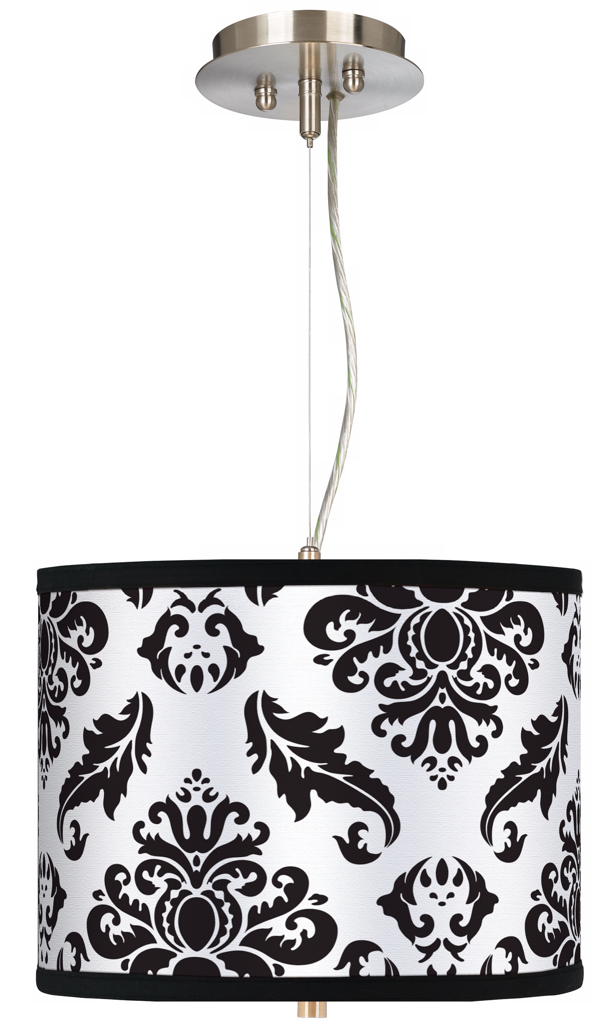 Black Filigree 13 1/2" Wide Pendant Chandelier