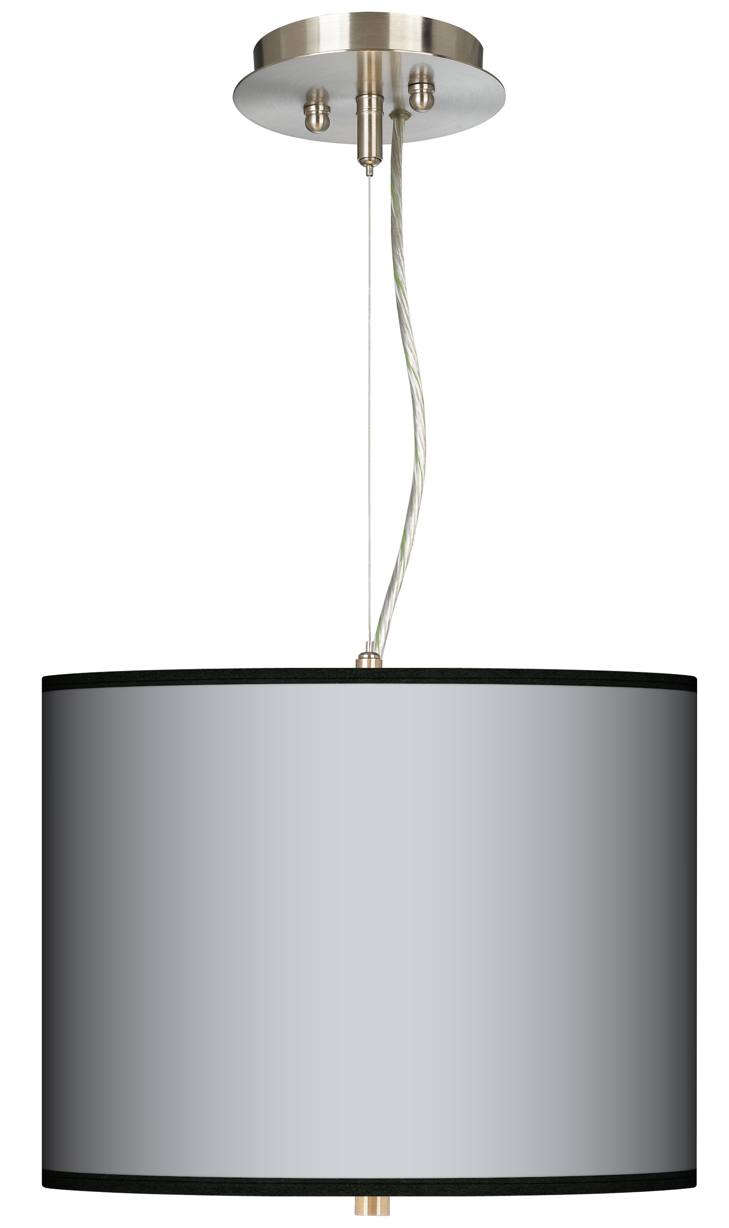 All Silver Giclee 13 1/2" Wide Pendant Drum Chandelier