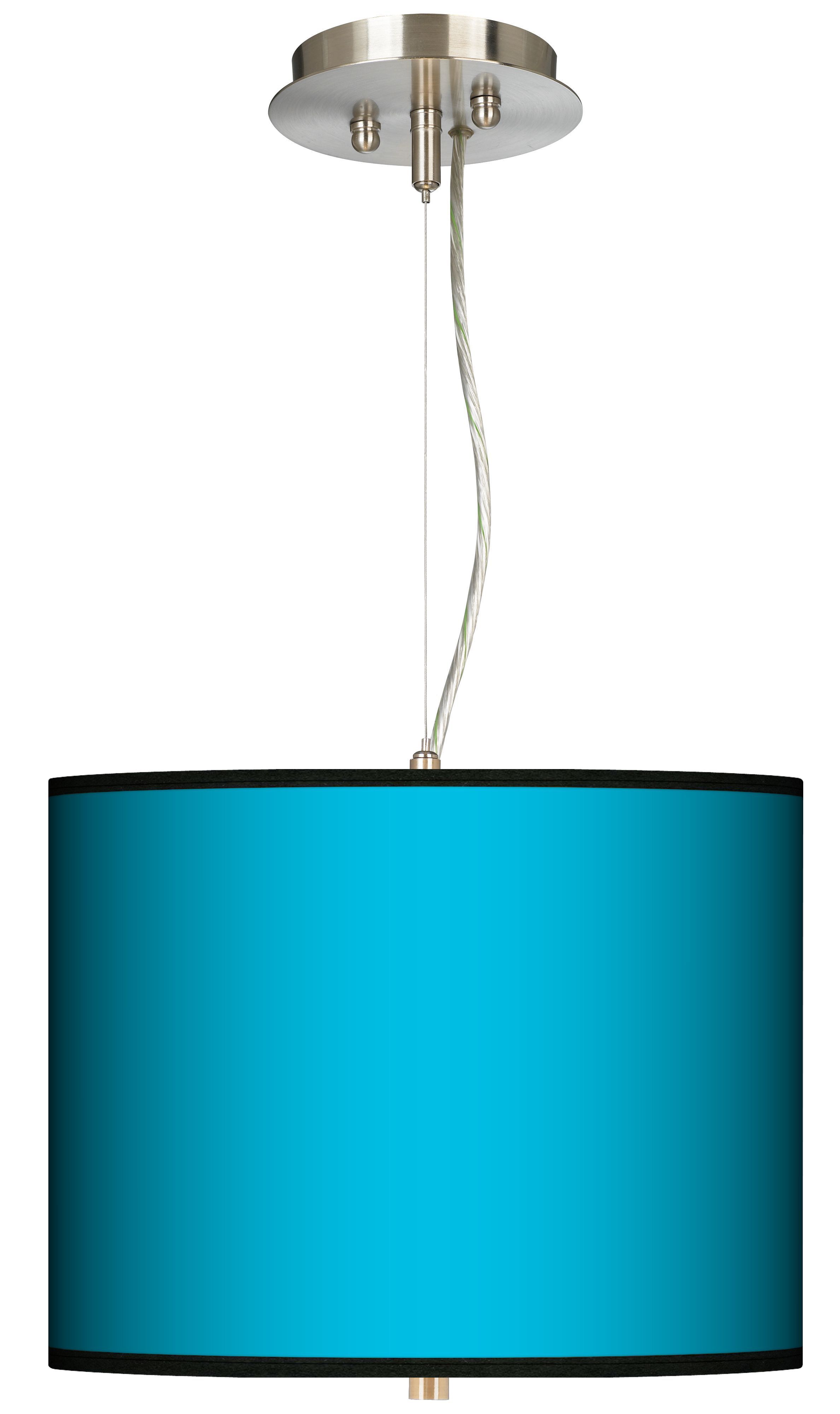 All Aqua Giclee 13 1/2" Wide Pendant Drum Chandelier