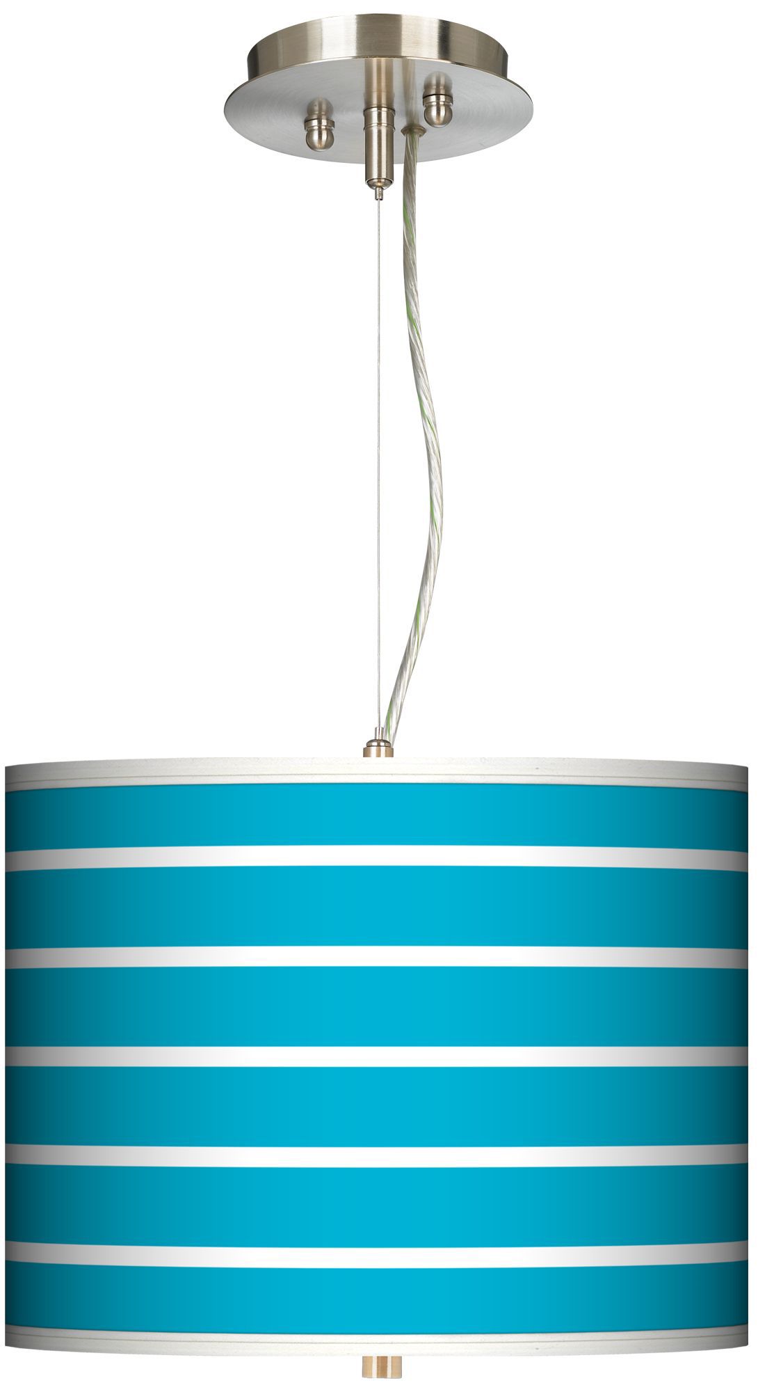 Vivid Blue Stripes 13 1/2" Wide Pendant Chandelier