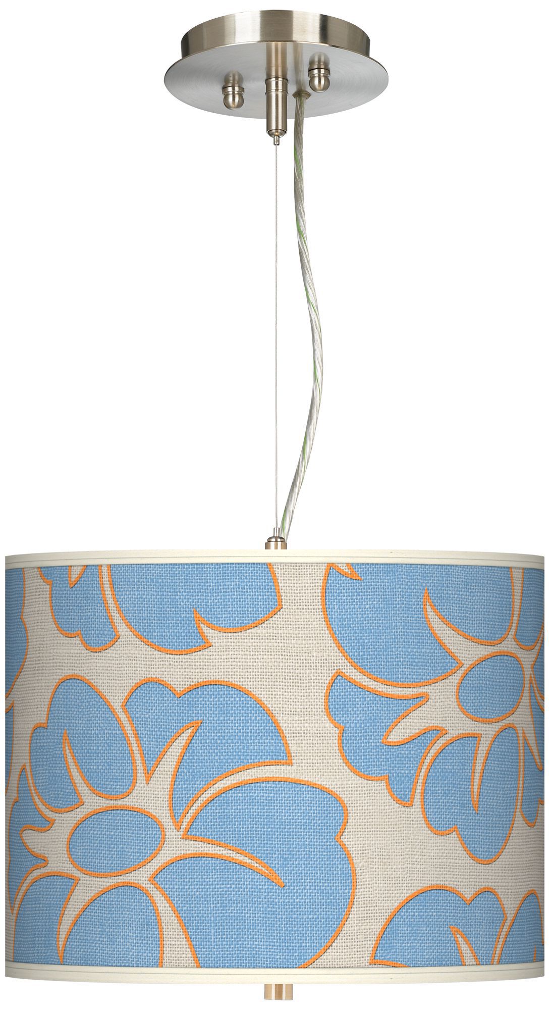 Floral Blue Silhouette 13 1/2" Wide Pendant Chandelier