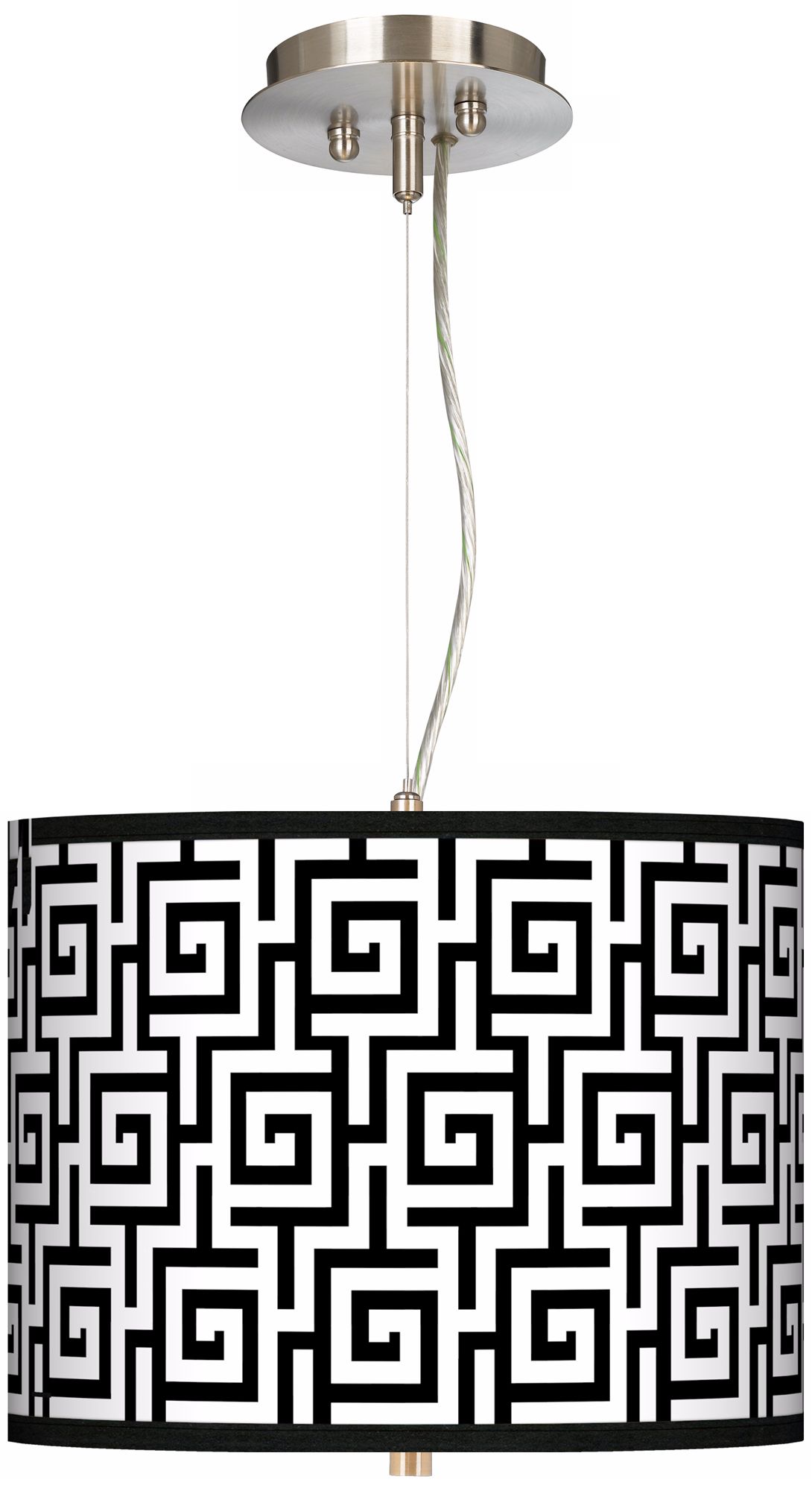 Greek Key Giclee 13 1/2" Wide Pendant Chandelier