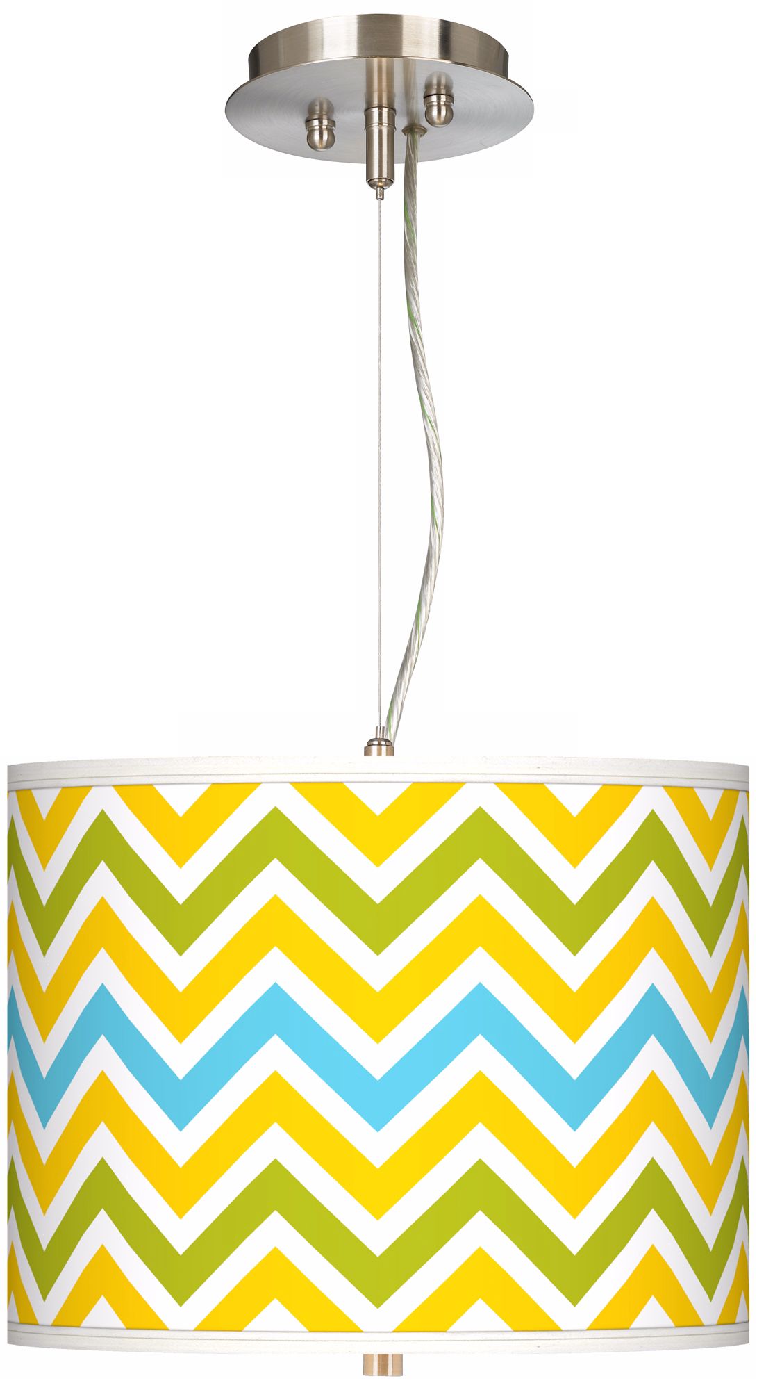 Citrus Zig Zag Giclee 13 1/2" Wide Pendant Chandelier