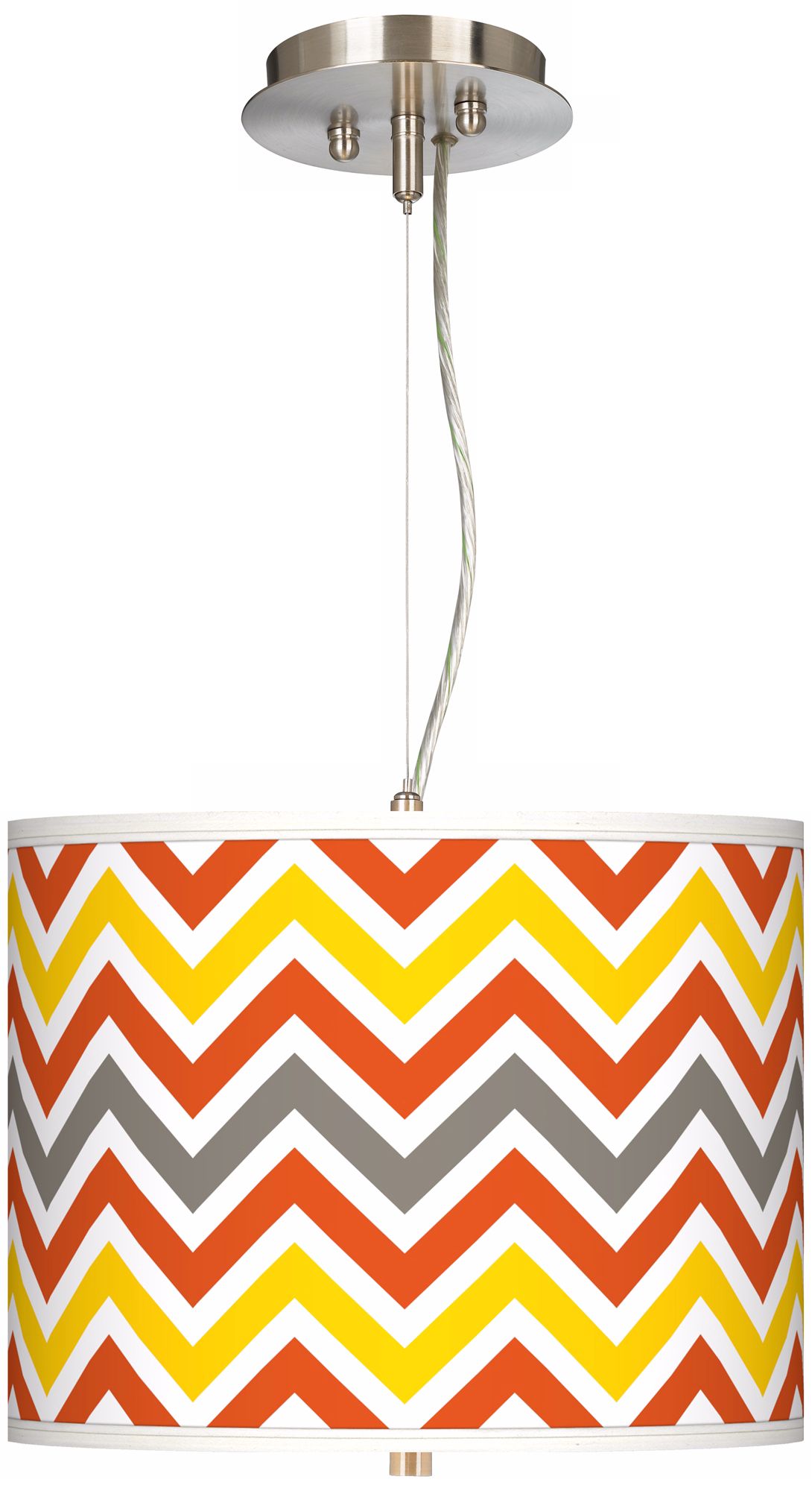 Flame Zig Zag Giclee 13 1/2" Wide Pendant Chandelier