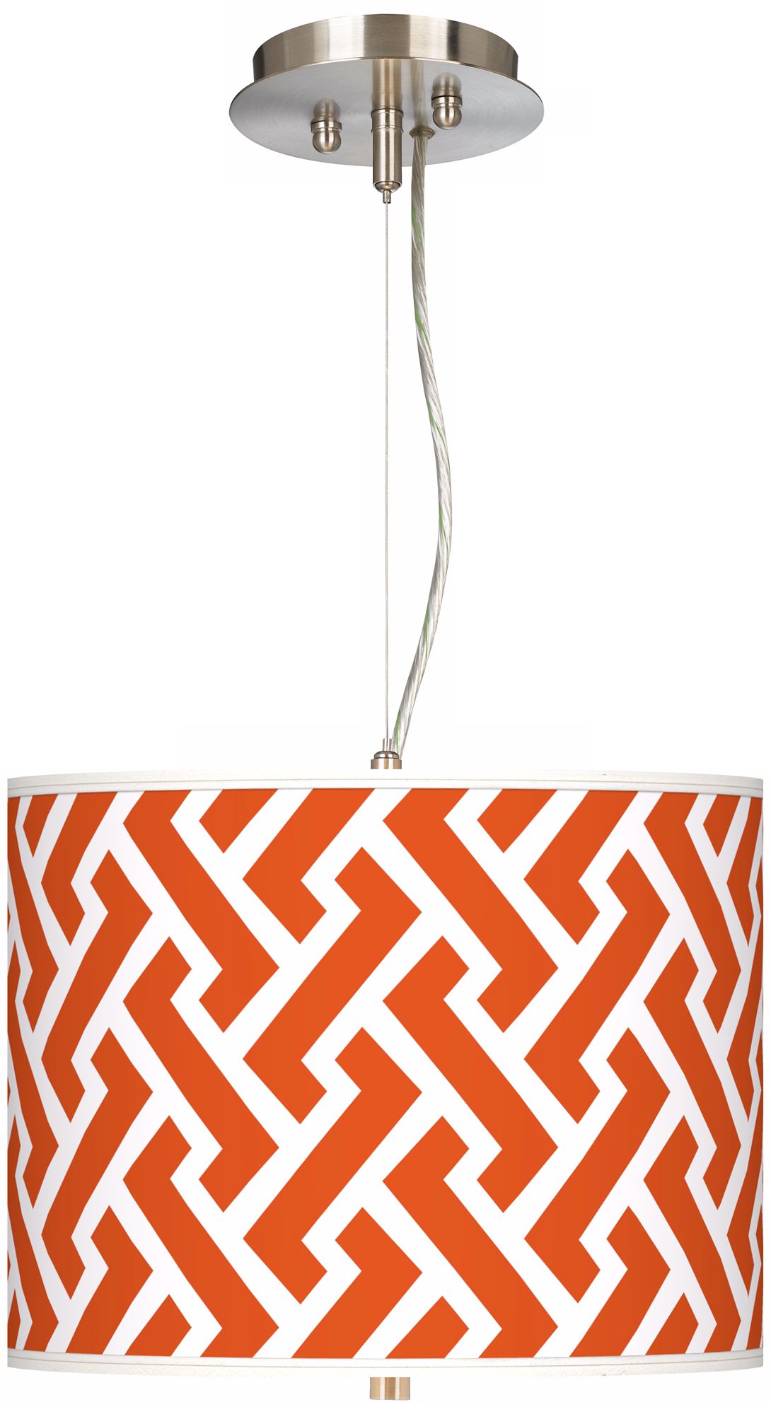 Red Brick Weave Giclee 13 1/2" Wide Pendant Chandelier