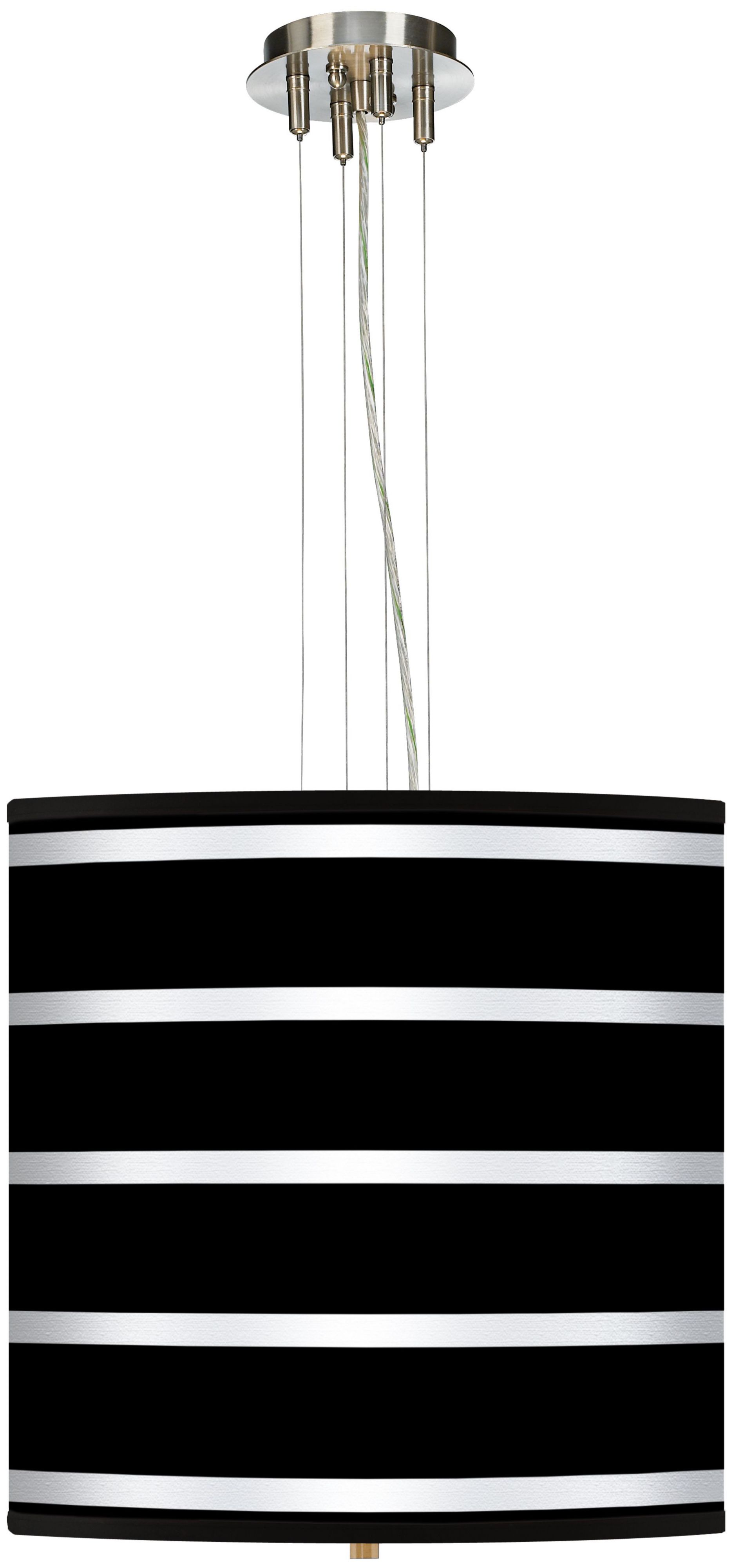 Bold Black Stripe 18" Wide Three Light Pendant Chandelier