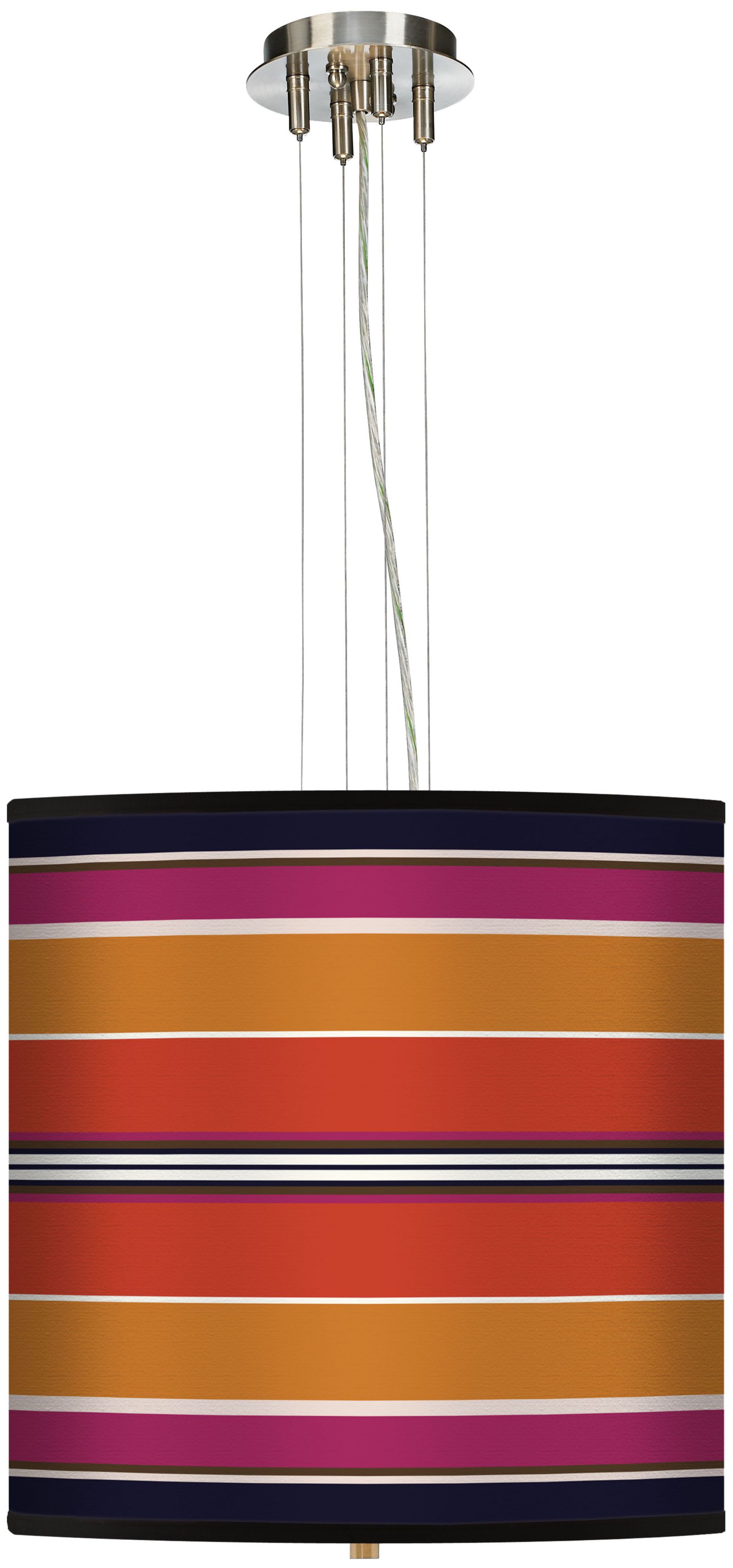 Orange and Pink Parallels 18" Wide Pendant Chandelier