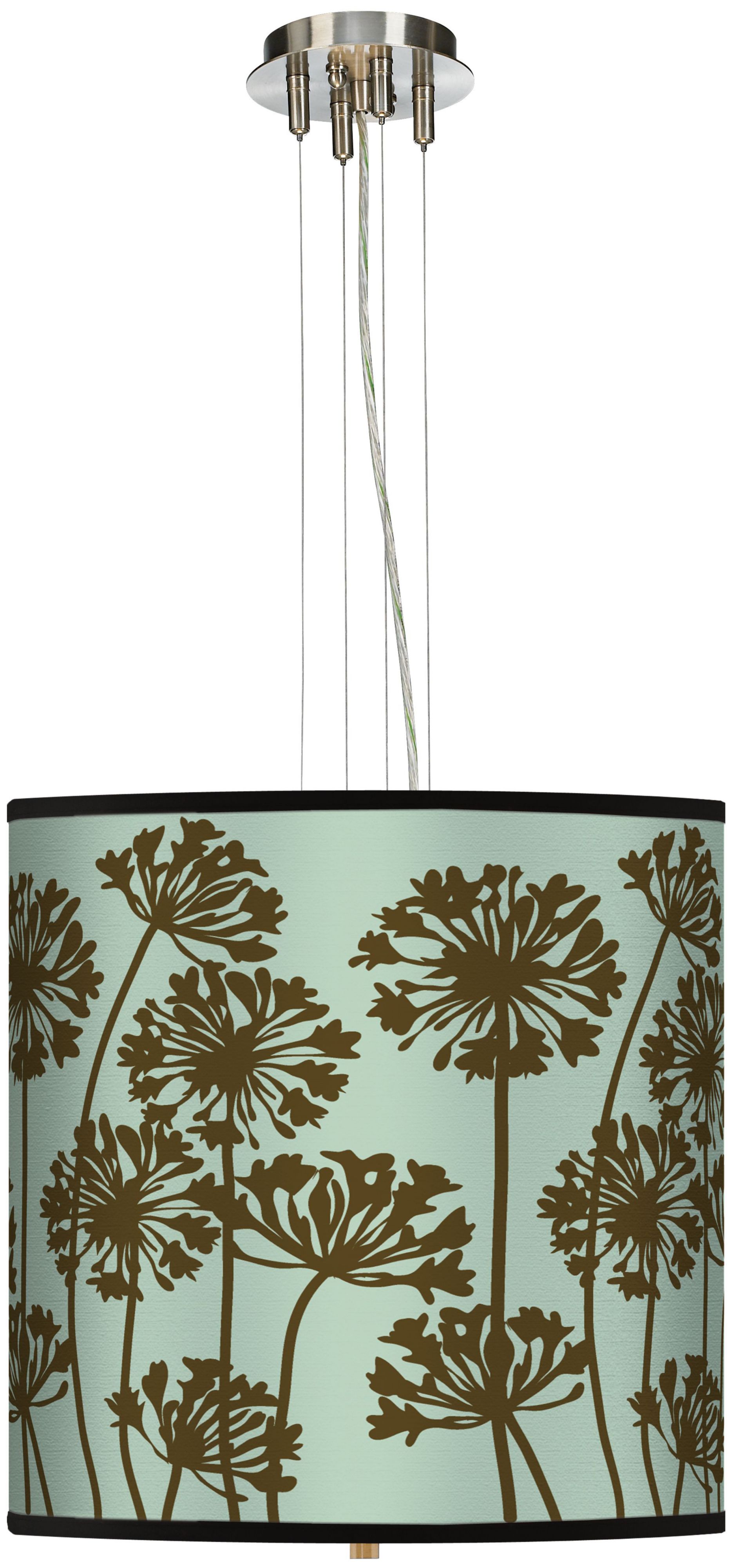 African Lily Ice 18" Wide Three Light Pendant Chandelier