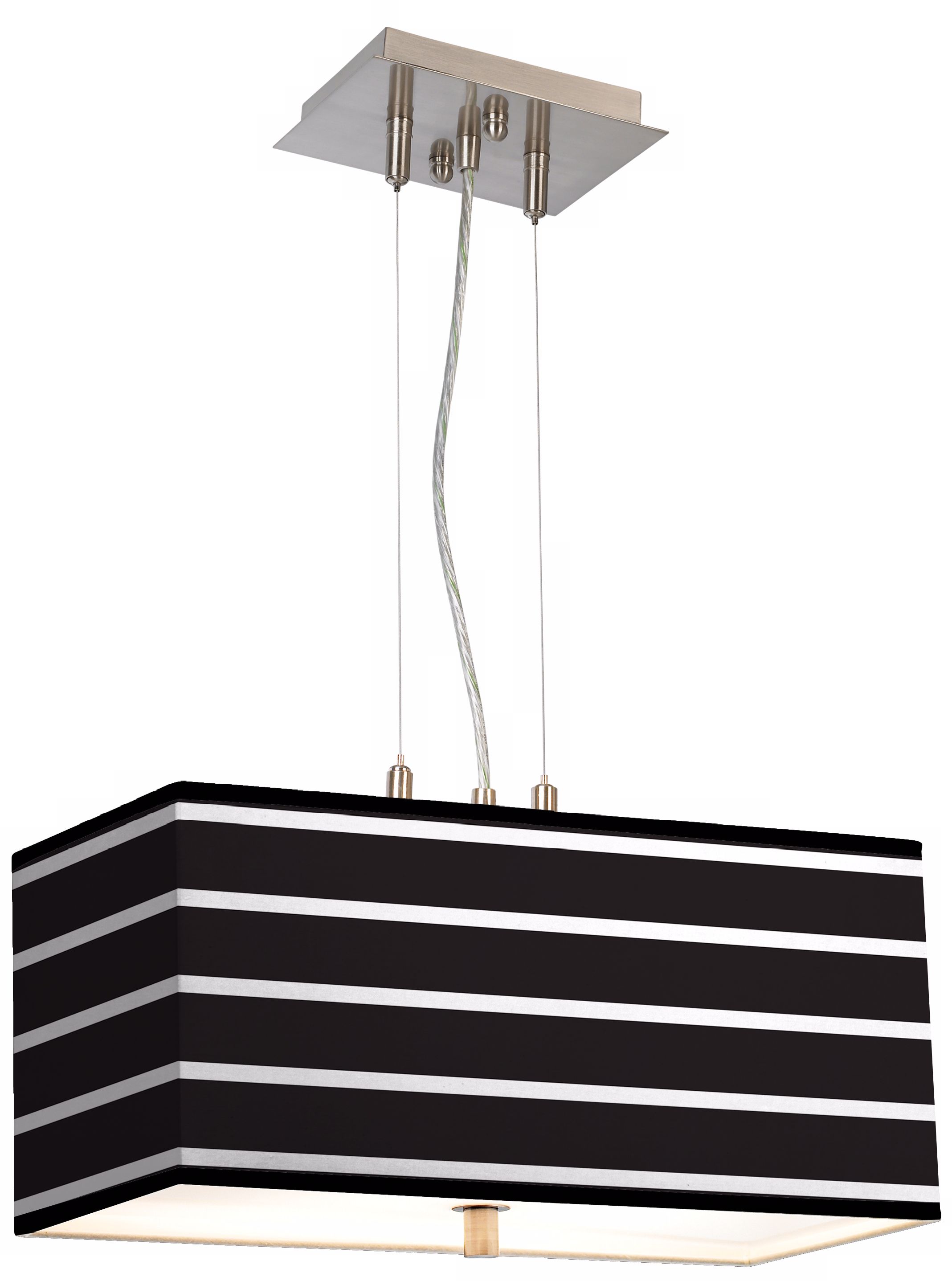 Black Bold Stripe 18" Wide Rectangular Pendant Chandelier