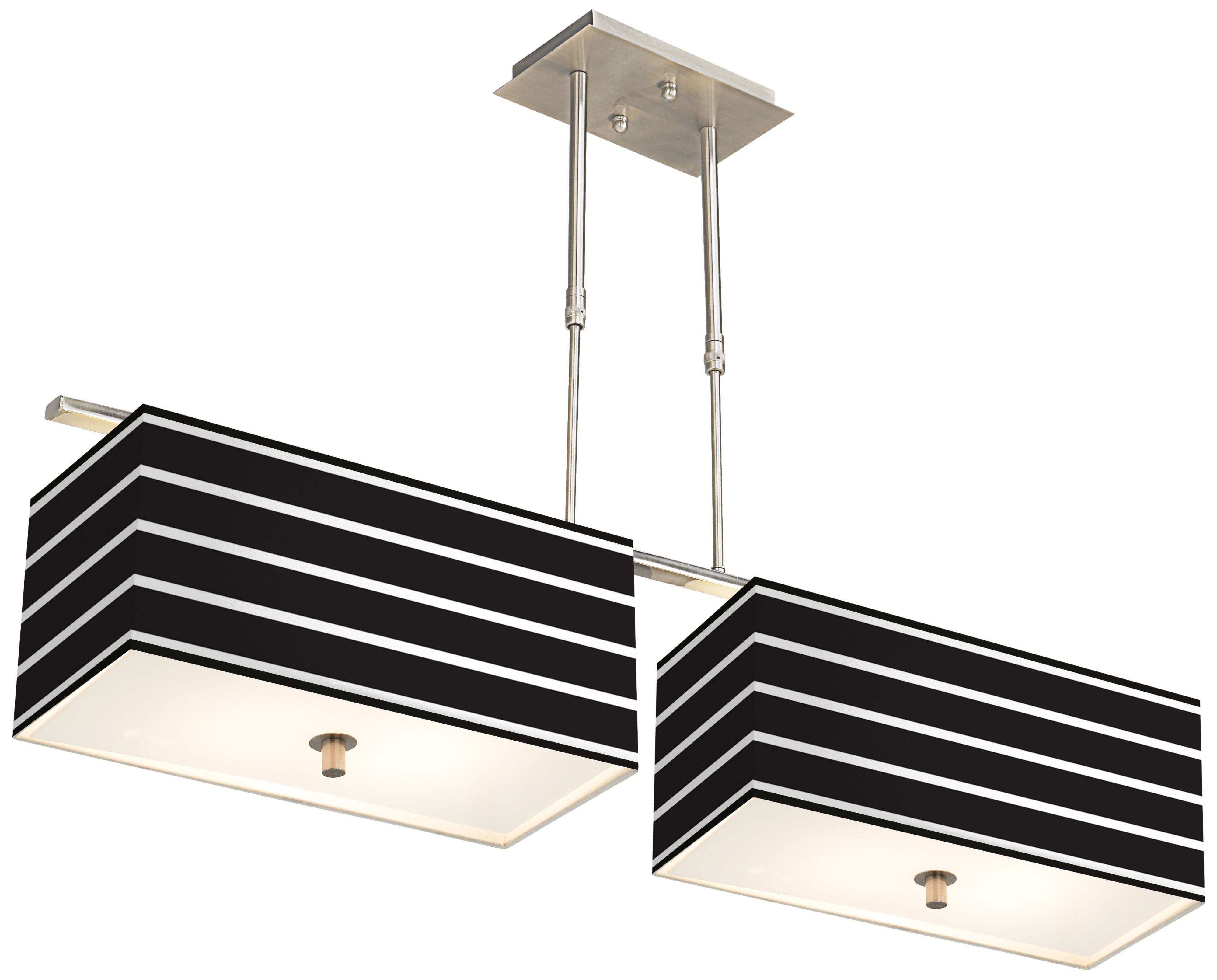 Bold Black Stripe 44" Wide Rectangular 2-Light Chandelier