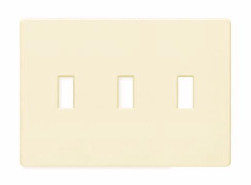 Lutron 3 Gang Screwless Light Almond Wall plate