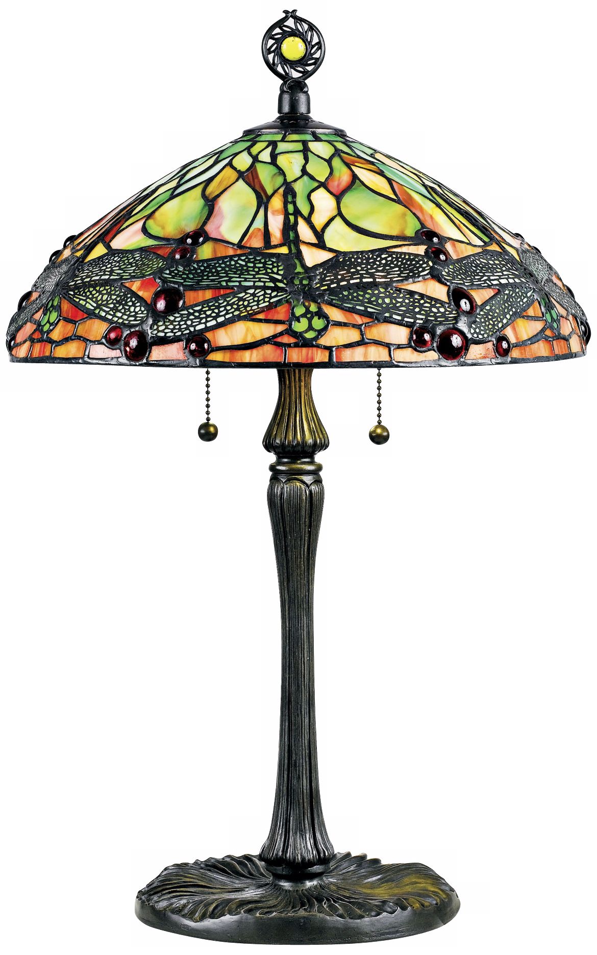 Quoizel Green Dragonfly Tiffany Style Table Lamp