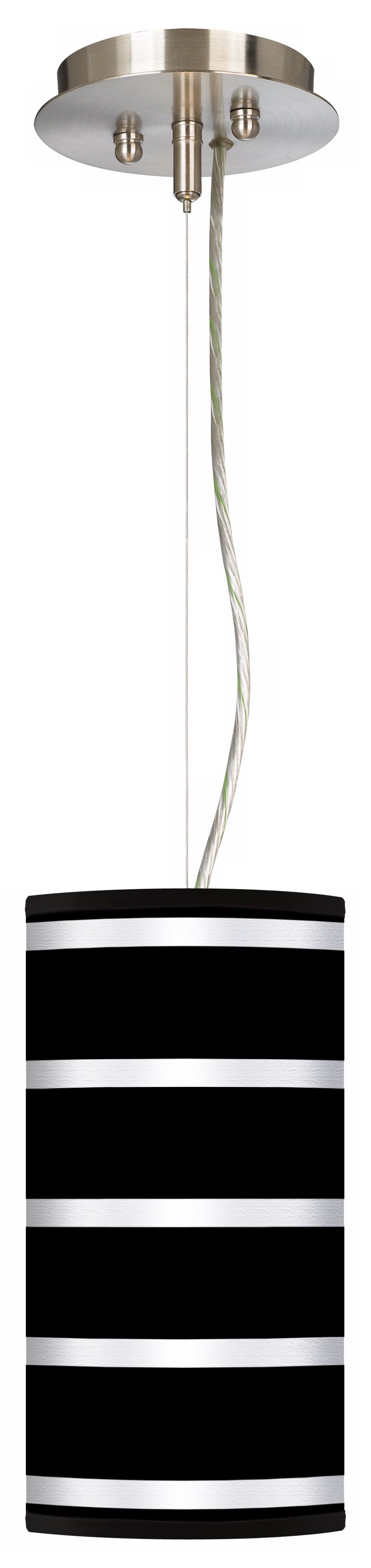 Bold Black Stripe 6" Wide Mini Pendant Chandelier