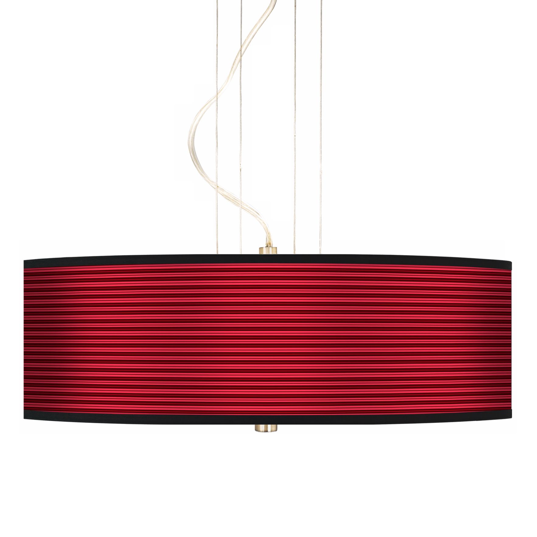 Fuchsia Stripe 20" Wide 3-Light Pendant Chandelier