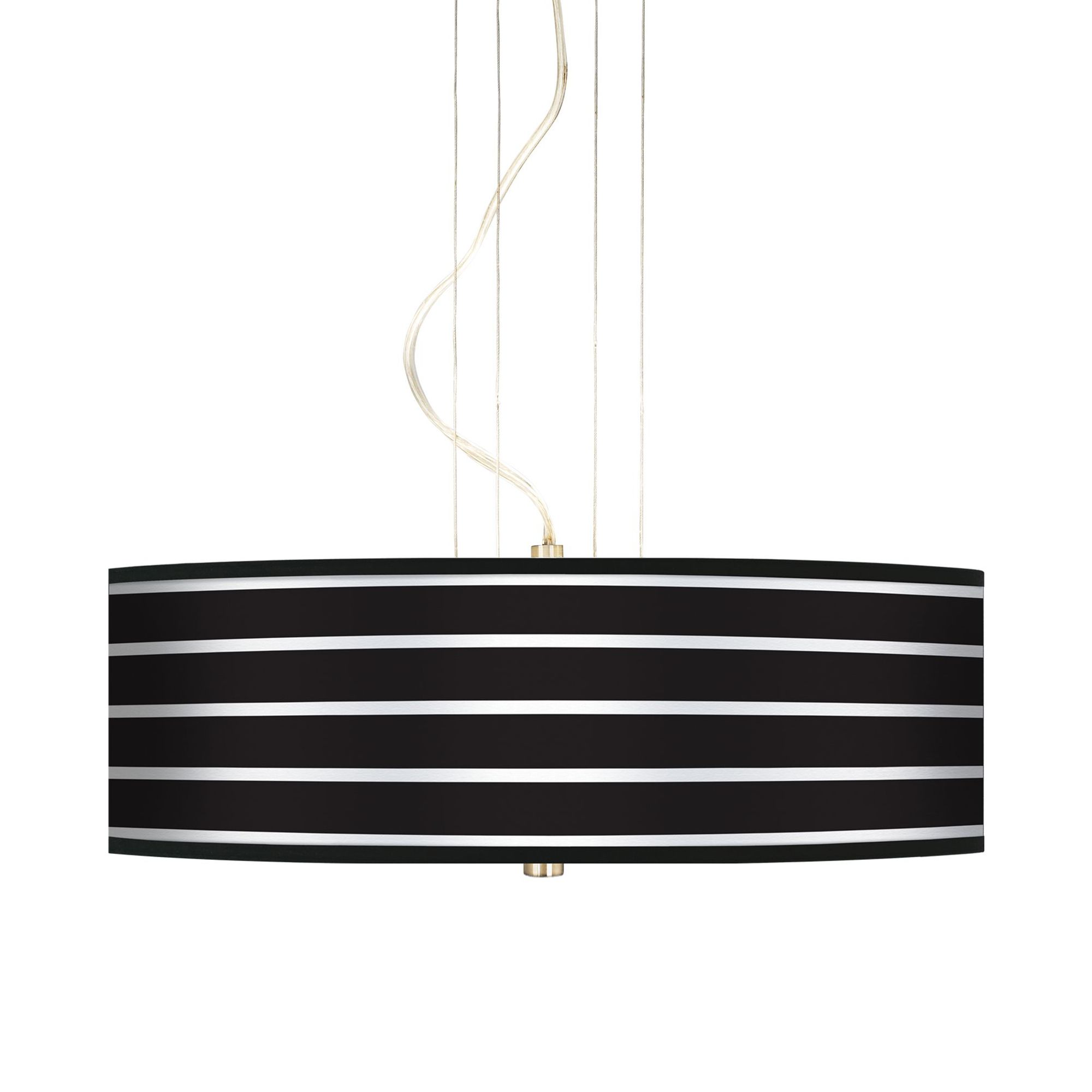 Bold Black Stripe 20" Wide 3-Light Pendant Chandelier