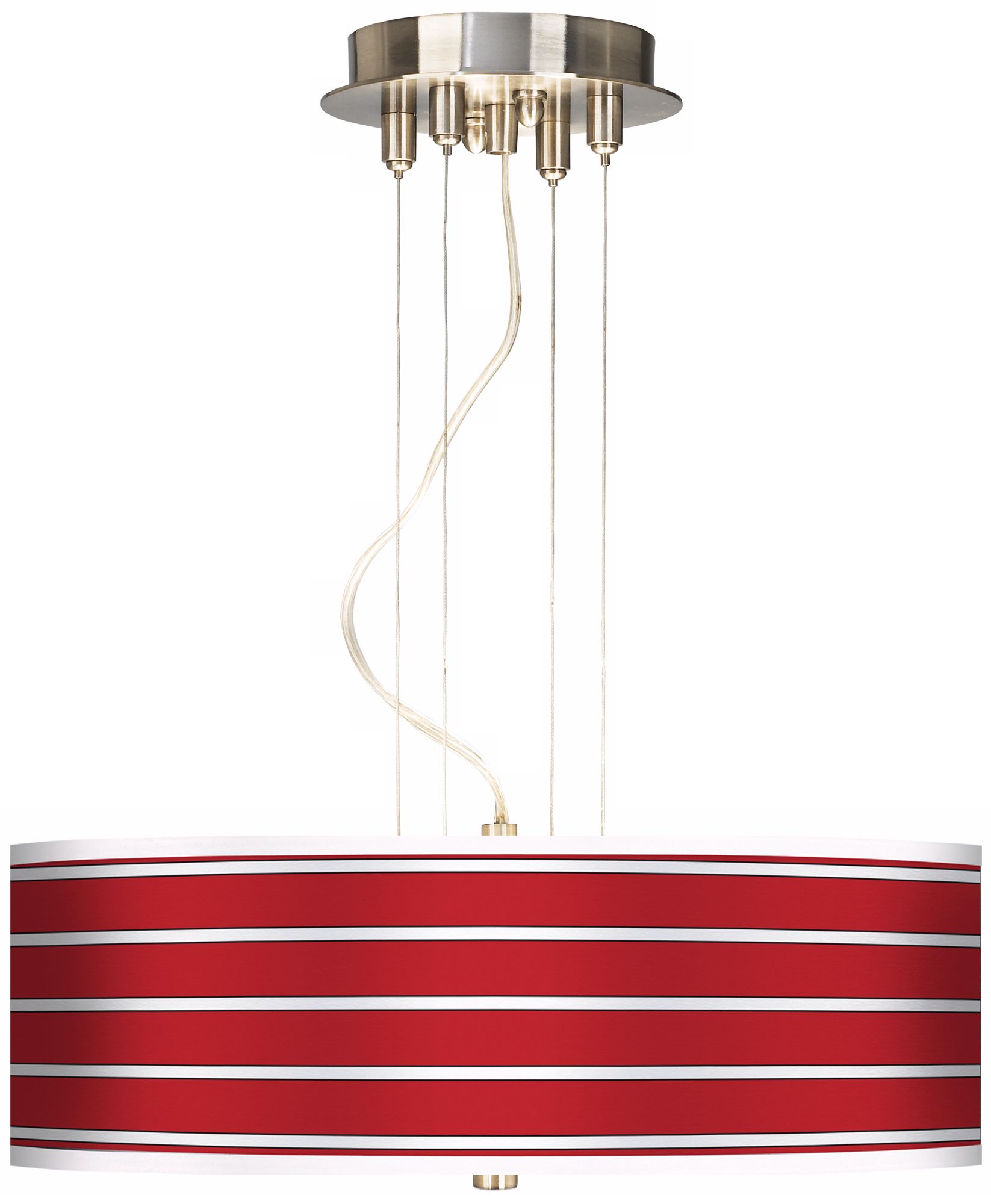 Bold Red Stripes 20" Wide 3-Light Pendant Chandelier