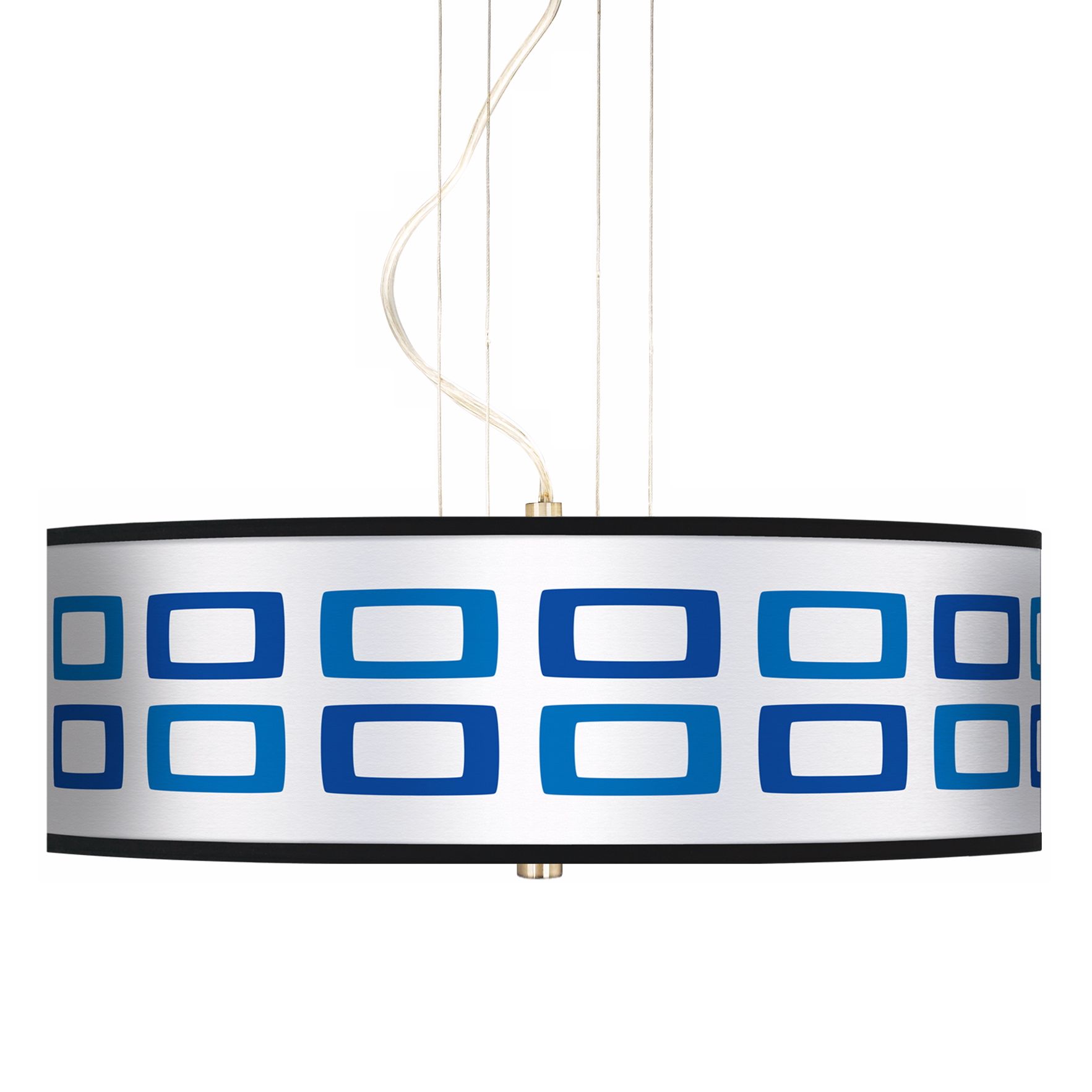 Blue Rectangles 20" Wide 3-Light Pendant Chandelier