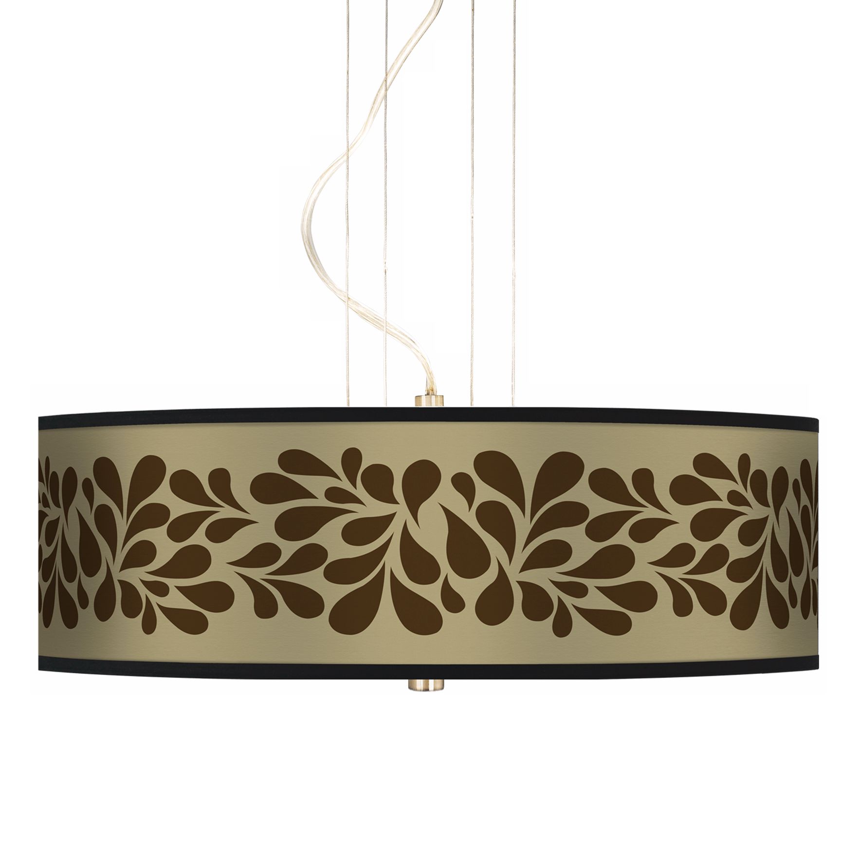 Brown Splash On Tan 20" Wide 3-Light Pendant Chandelier