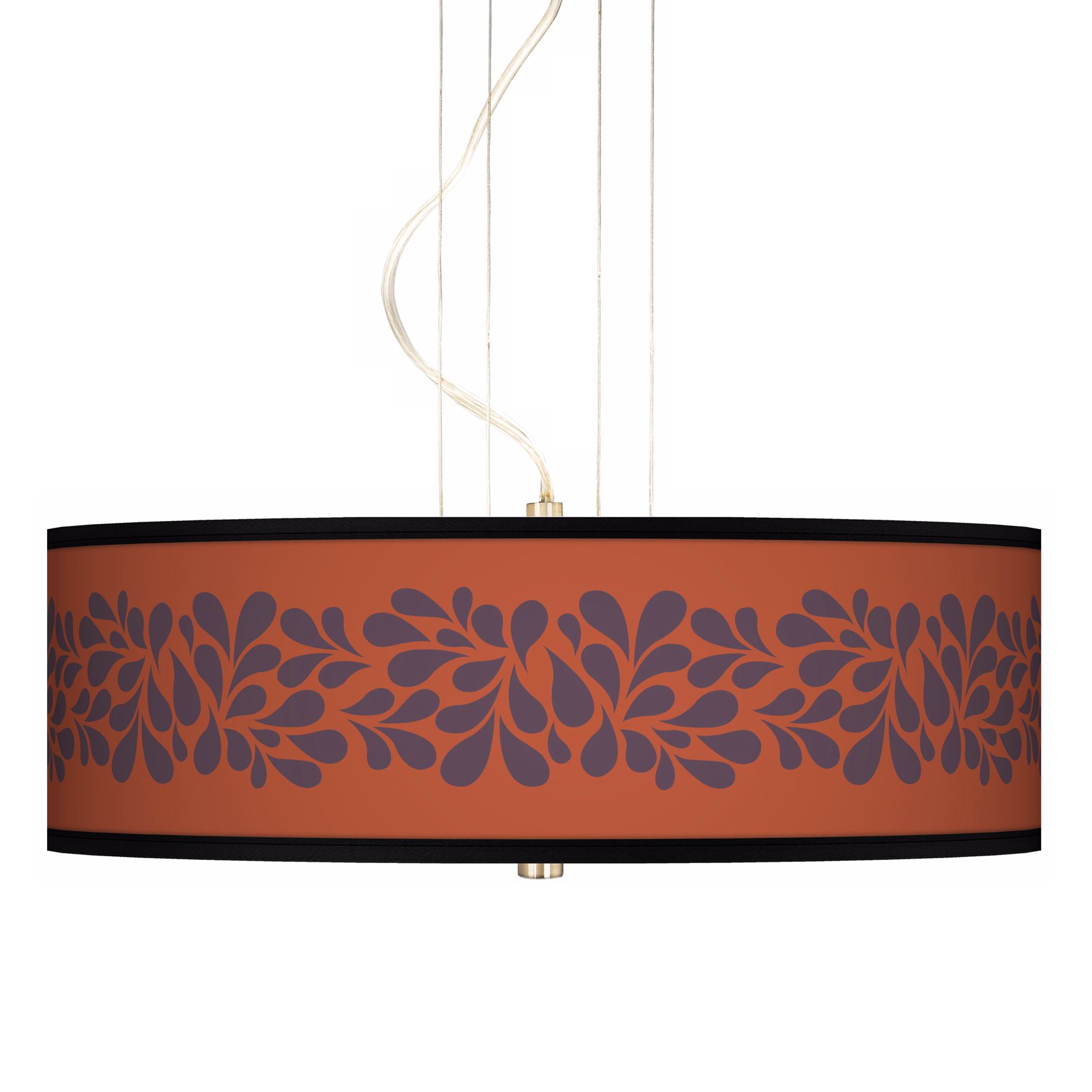 Purple Splash On Orange 20" Wide 3-Light Pendant Chandelier