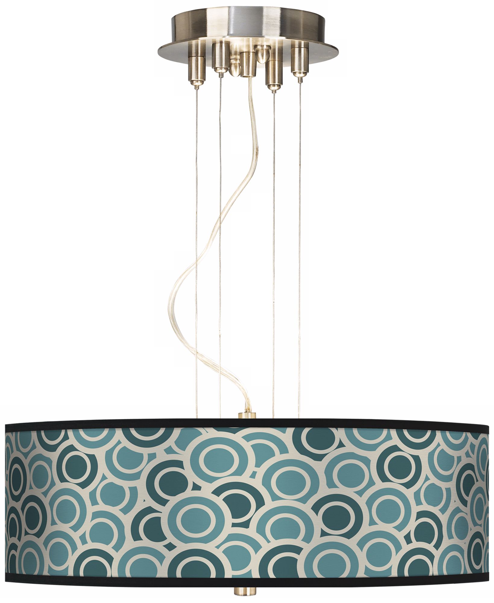 Blue and Green Circlets 20" Wide 3-Light Pendant Chandelier