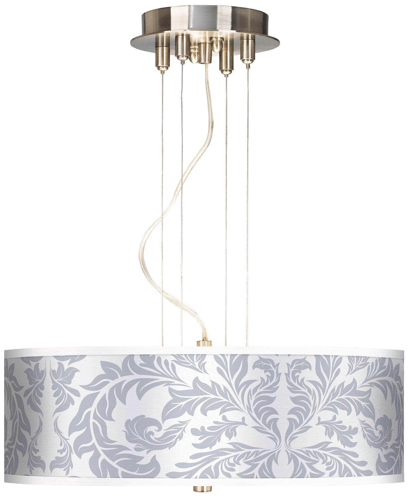 Silver Baroque 20" Wide Three Light Pendant Chandelier