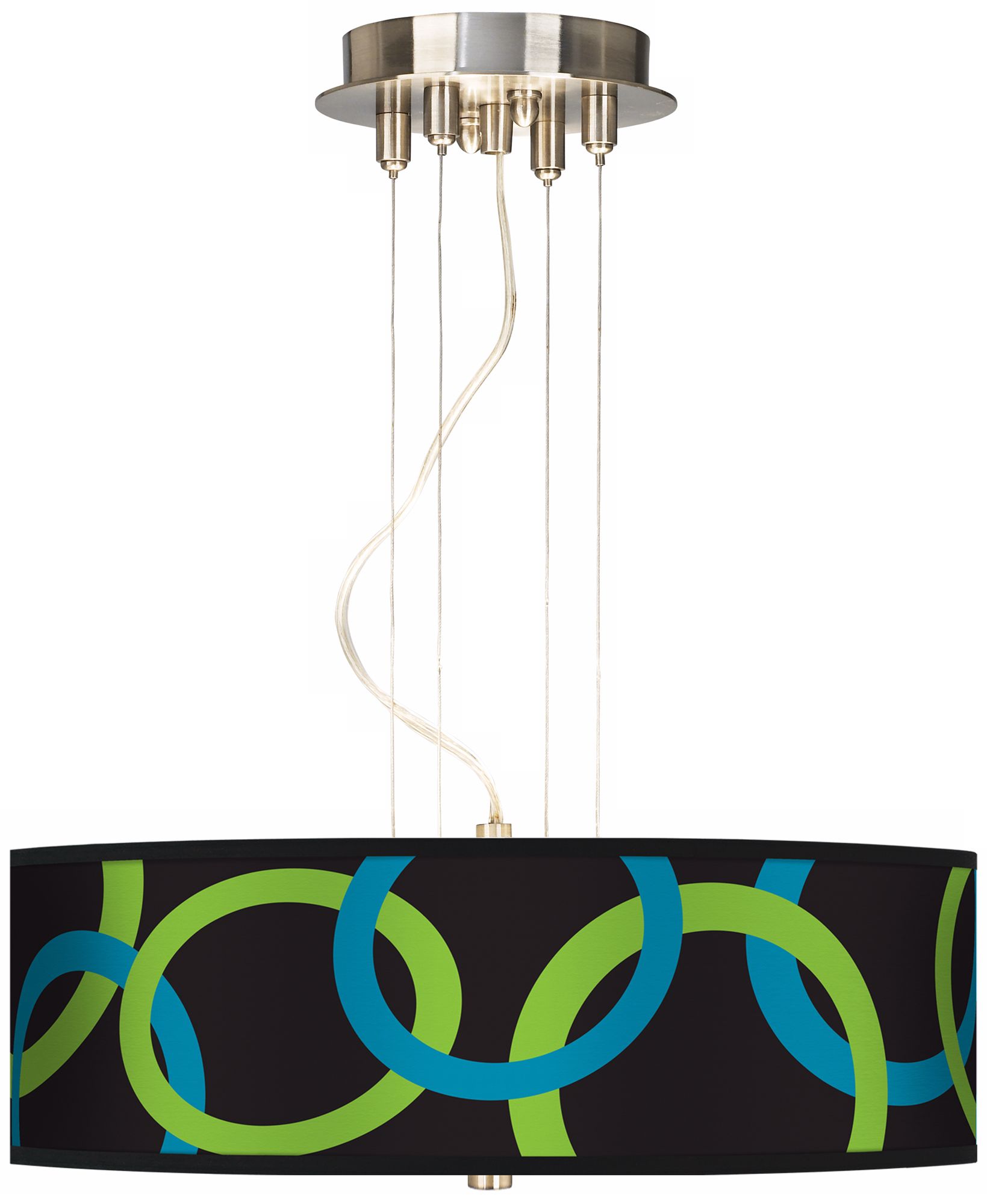 Blue and Green Links 20" Wide 3-Light Pendant Chandelier