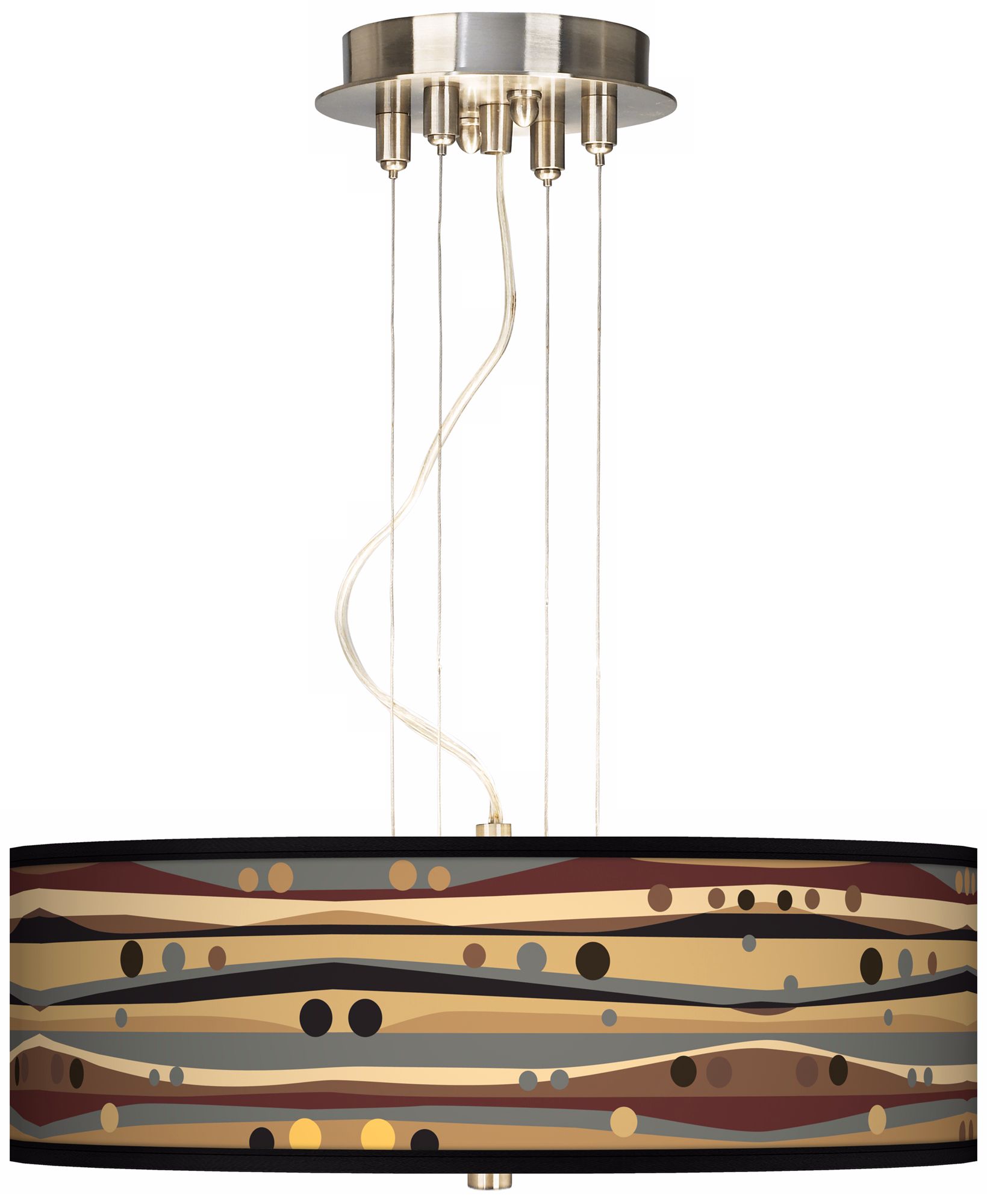 Natural Dots and Waves 20" Wide 3-Light Pendant Chandelier