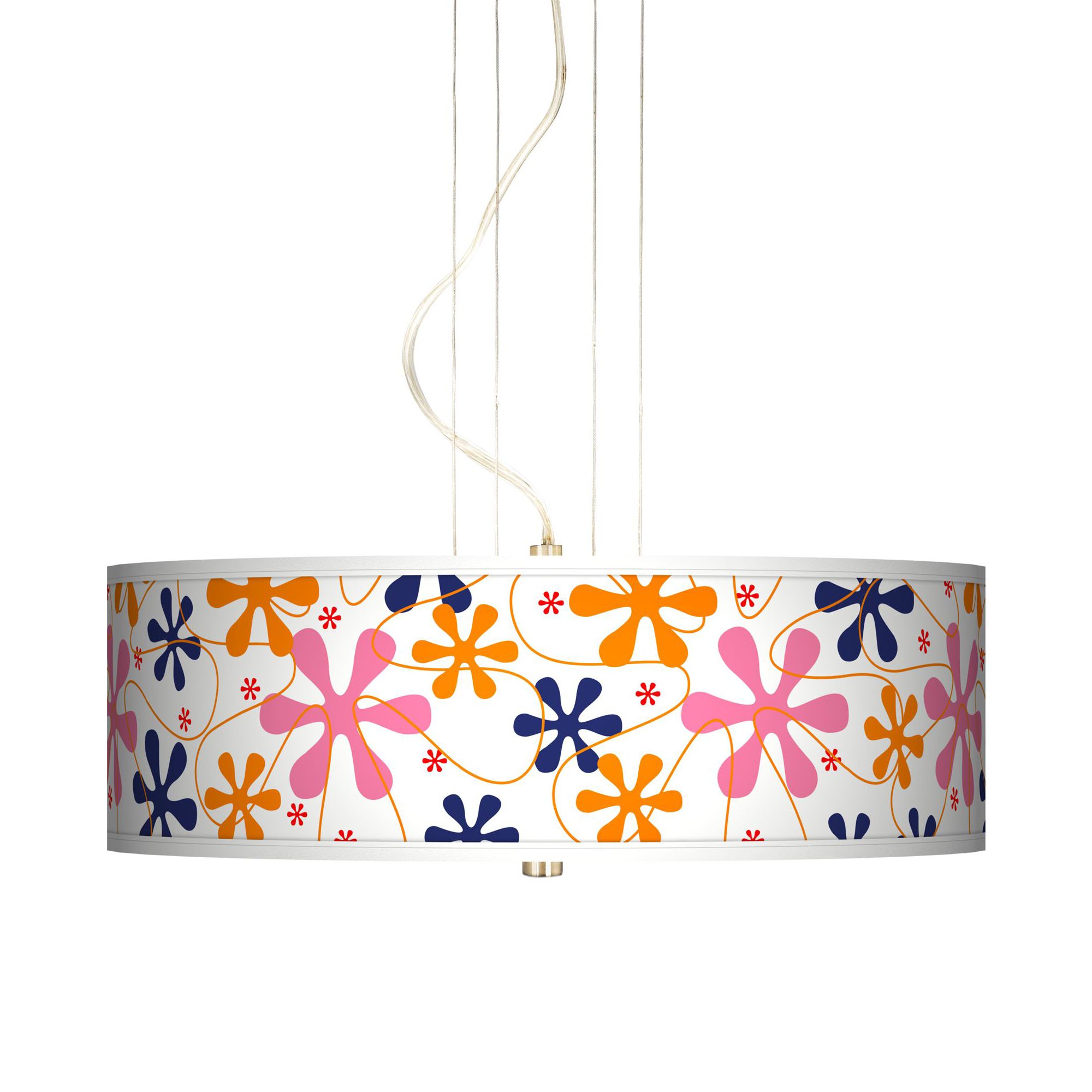 Retro Pink 20" Wide 3-Light Pendant Chandelier