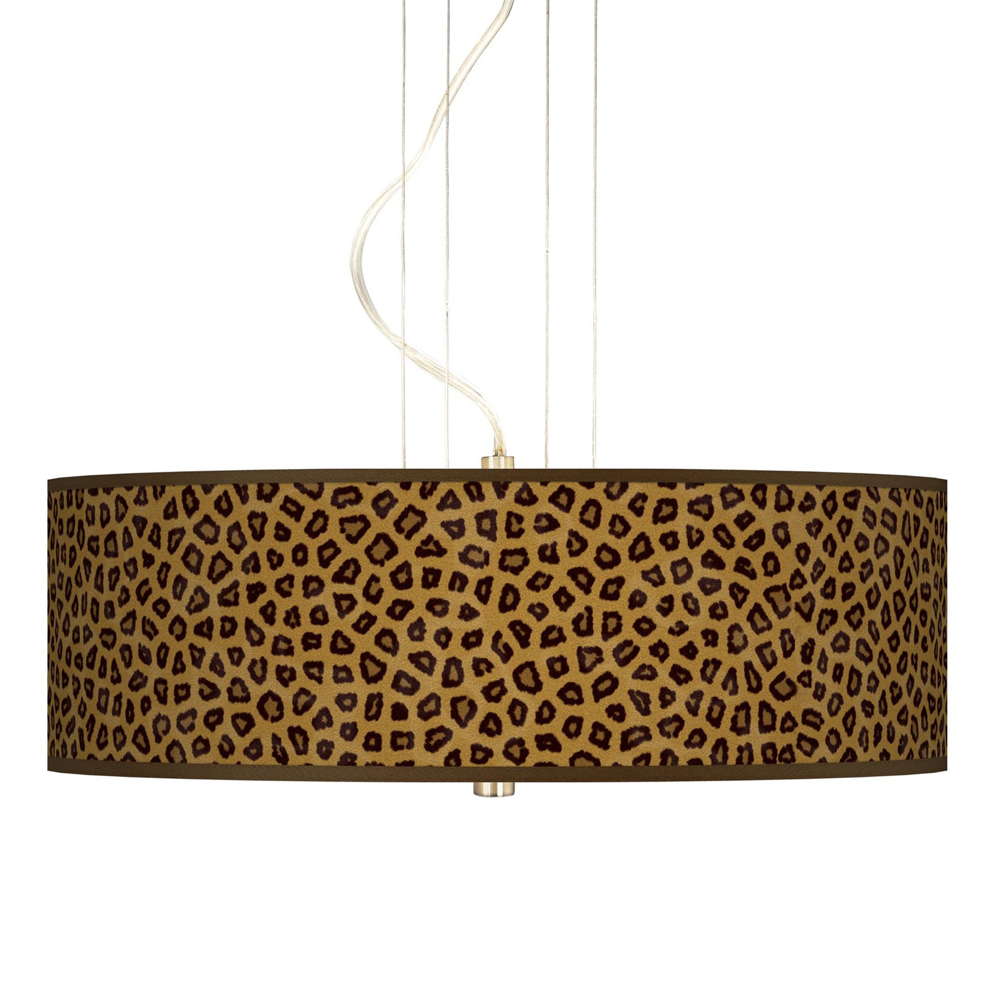 Safari Cheetah Giclee 20" Wide 3-Light Pendant Chandelier