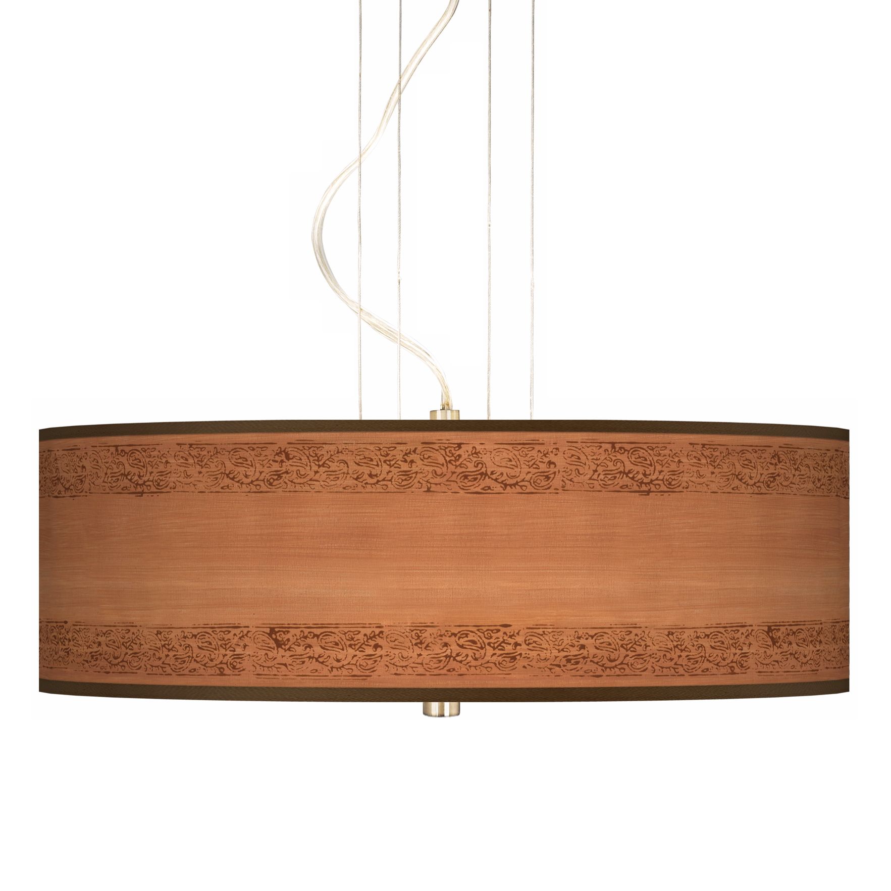 Paisley Trim 20" Wide Brushed Steel Pendant Chandelier