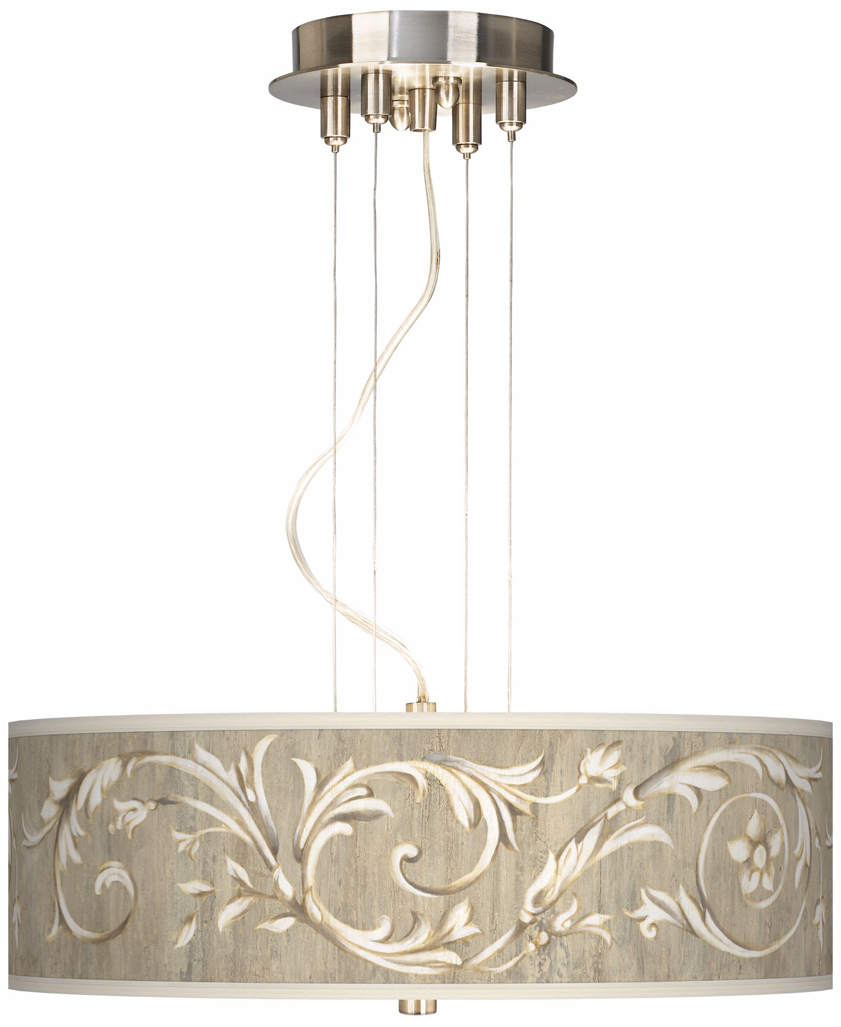 Brushed Steel Laurel Court 20" 3-Light Pendant Chandelier