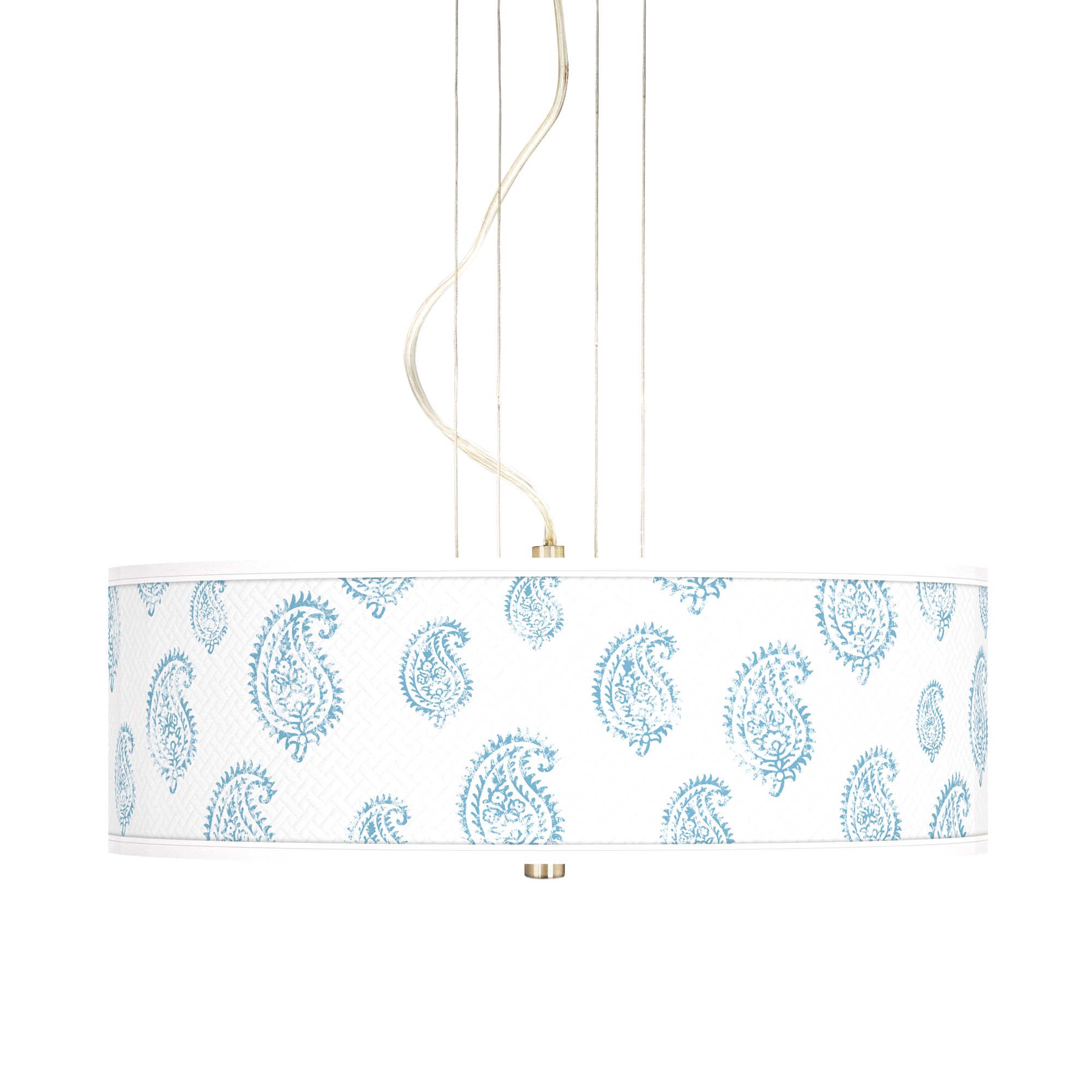 Paisley Snow Giclee 20" Wide Three Light Pendant Chandelier