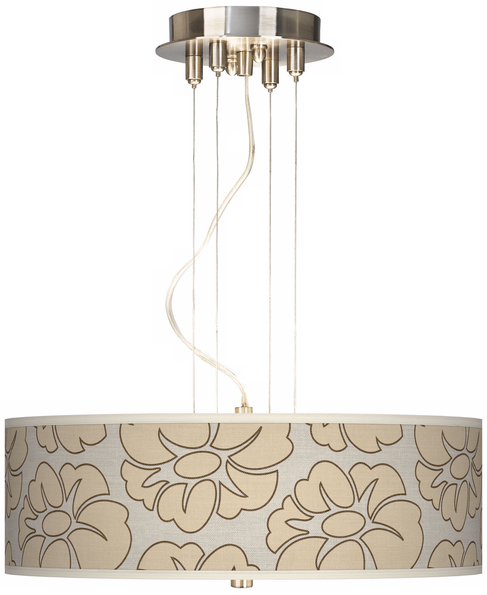 Floral Silhouette 20" Wide 3-Light Pendant Chandelier